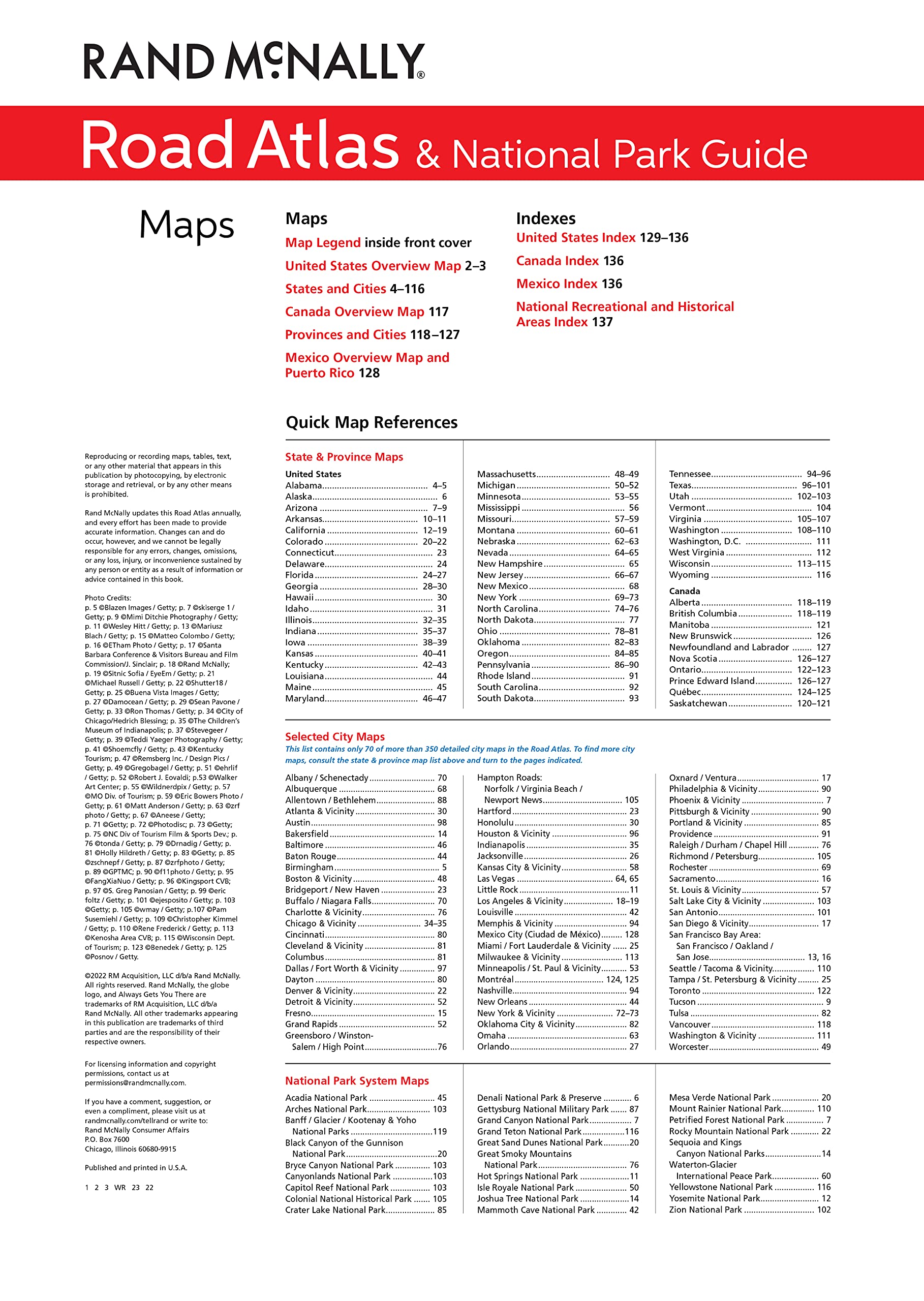 Rand McNally 2023 Road Atlas & National Park Guide United States Canada Mexico (Rand McNally Road Atlas & National Park Guide) used book depot