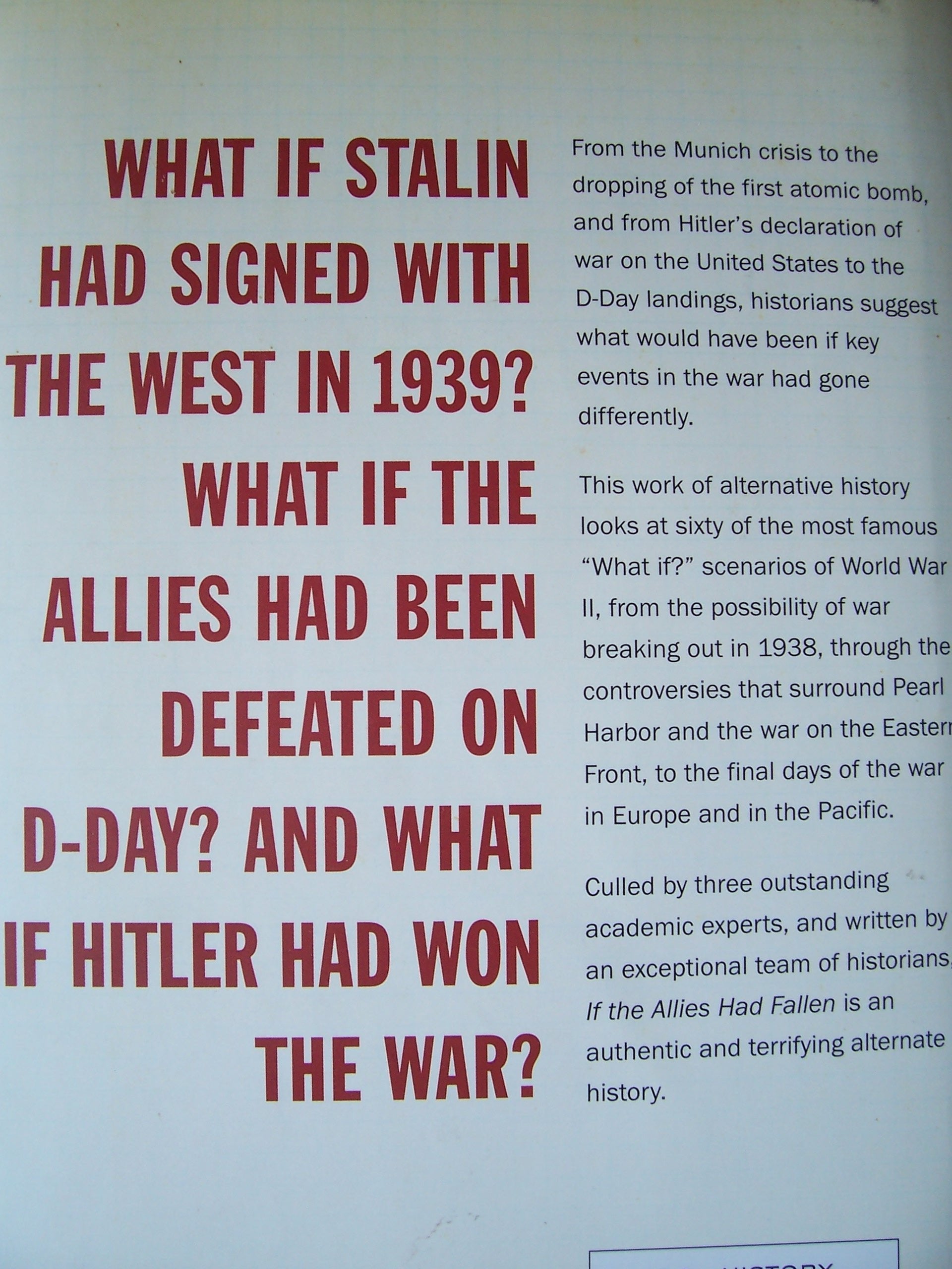 If the Allies Had Fallen: Sixty Alternate Scenarios of World War II used book depot