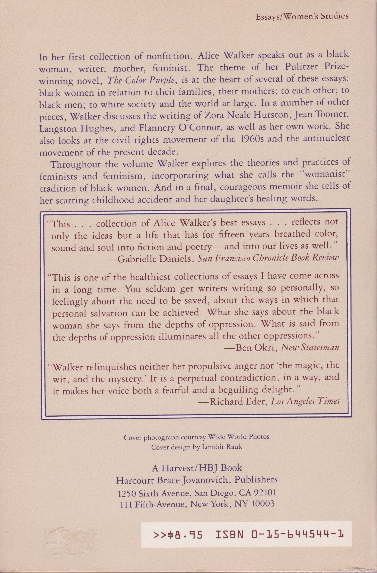 In Search of Our Mothers' Gardens: Womanist Prose used book depot