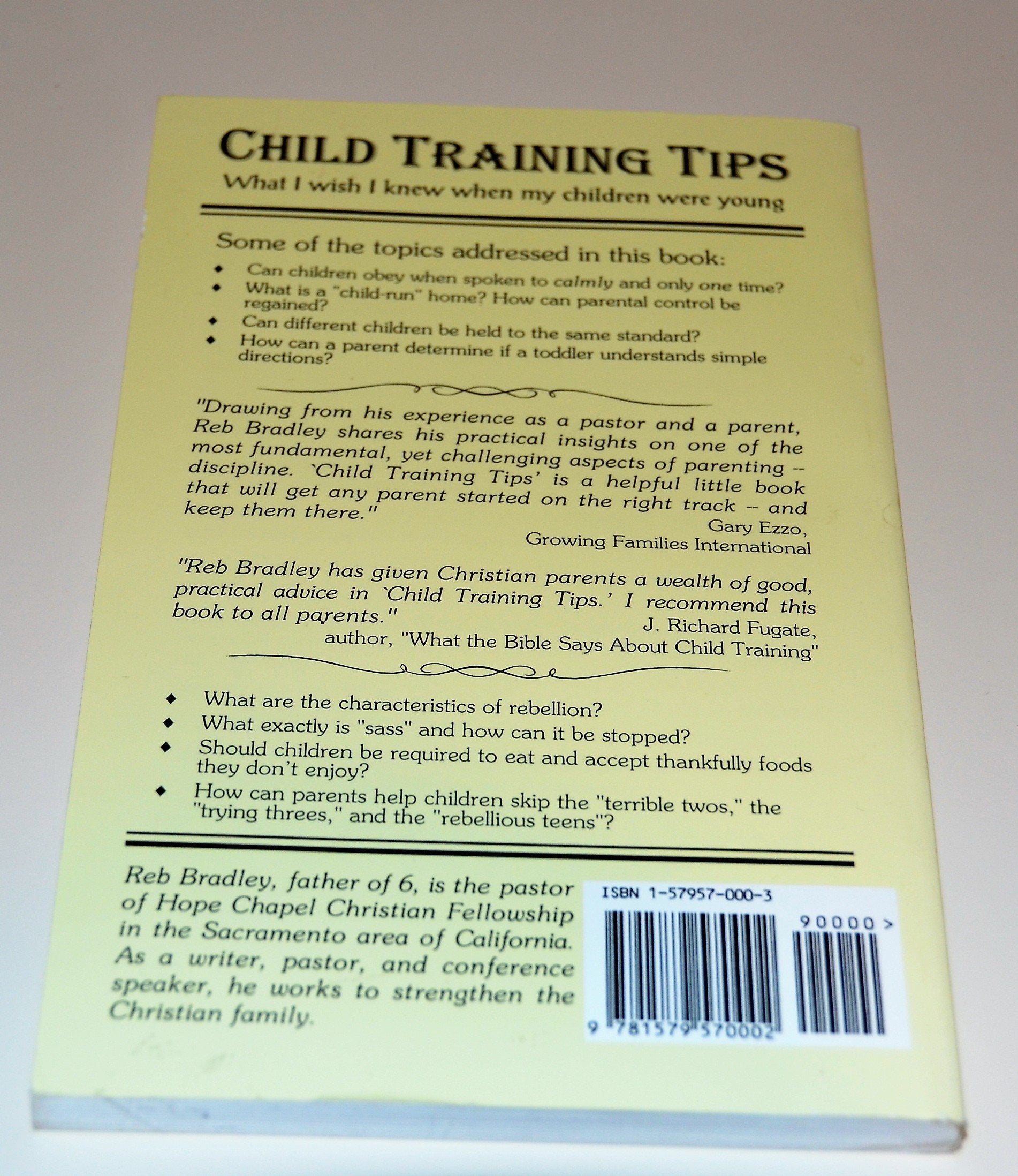 Child Training Tips: What I Wish I Knew When My Children Were Young (Revised Edition 1998) used book depot