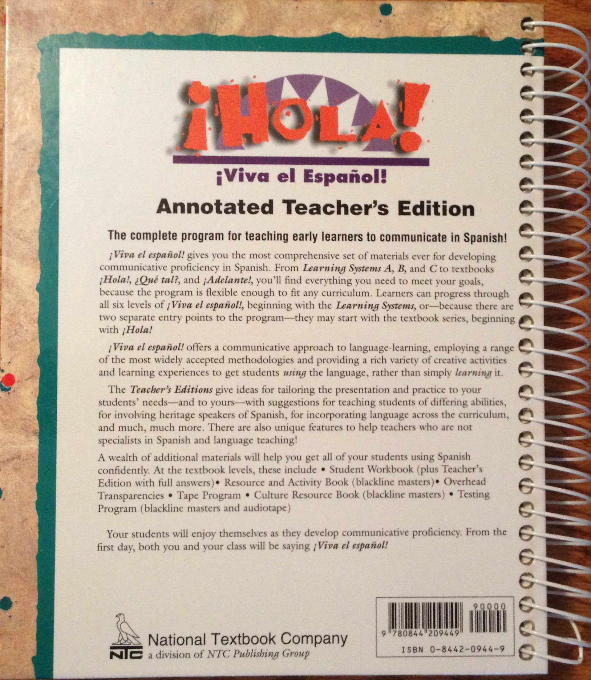 Hola! Viva el Espanol Annotated Teacher's Edition (Spanish Edition) used book depot