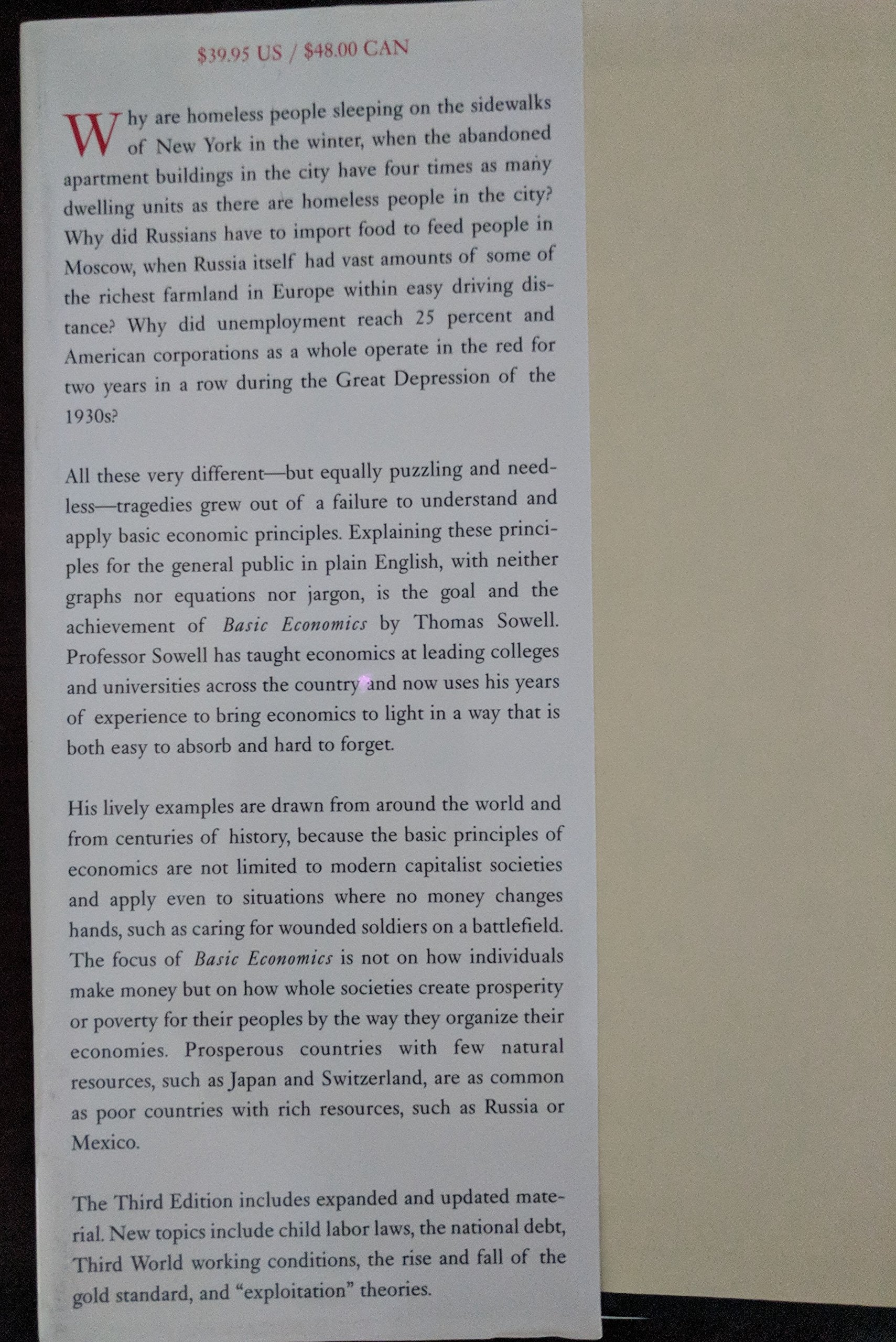 Basic Economics: A Common Sense Guide to the Economy used book depot