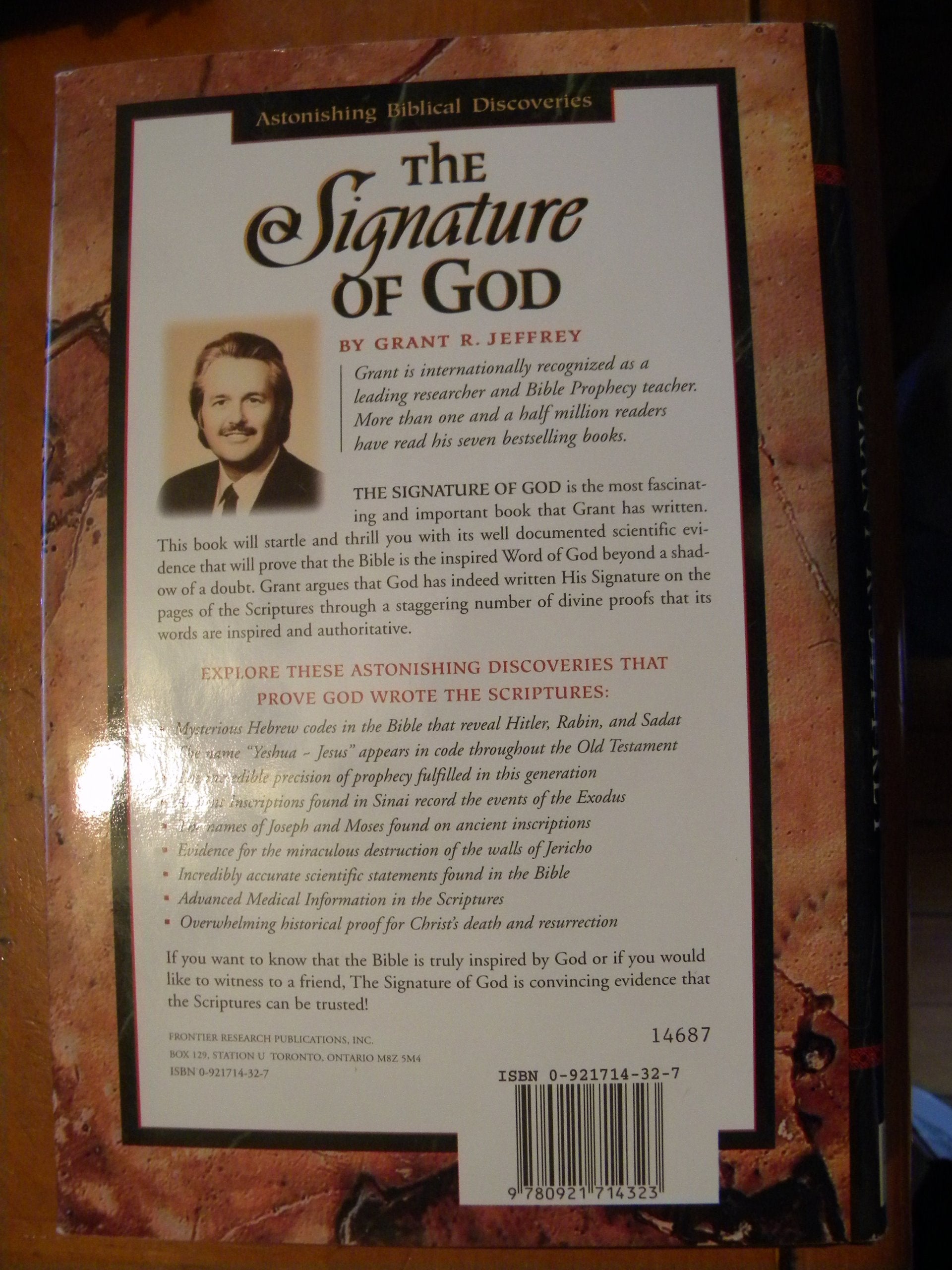 The Signature of God: Astonishing Biblical Discoveries used book depot