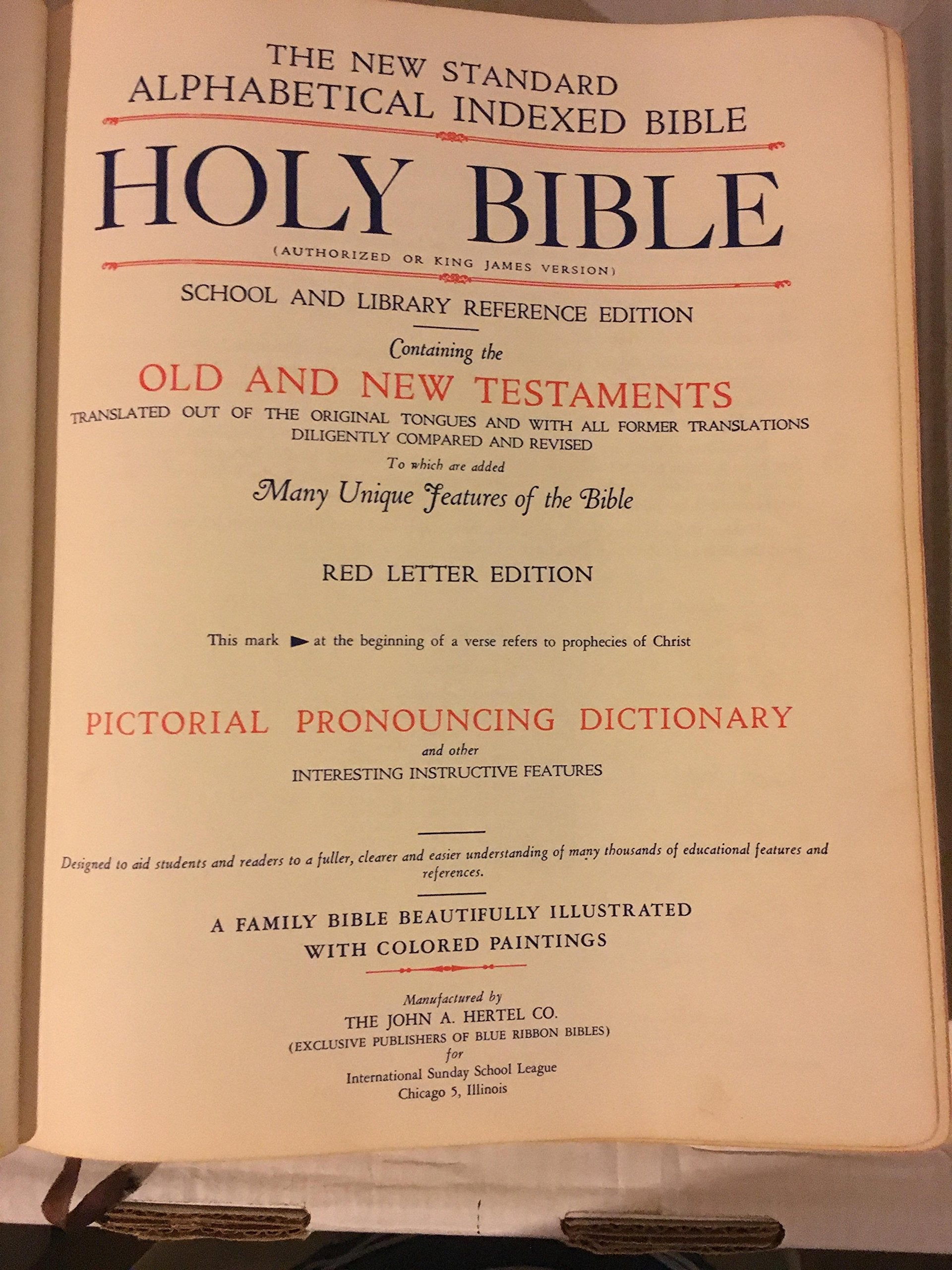 Holy Bible Red Letter Edition - Masonic Edition Cyclopedic Indexed used book depot