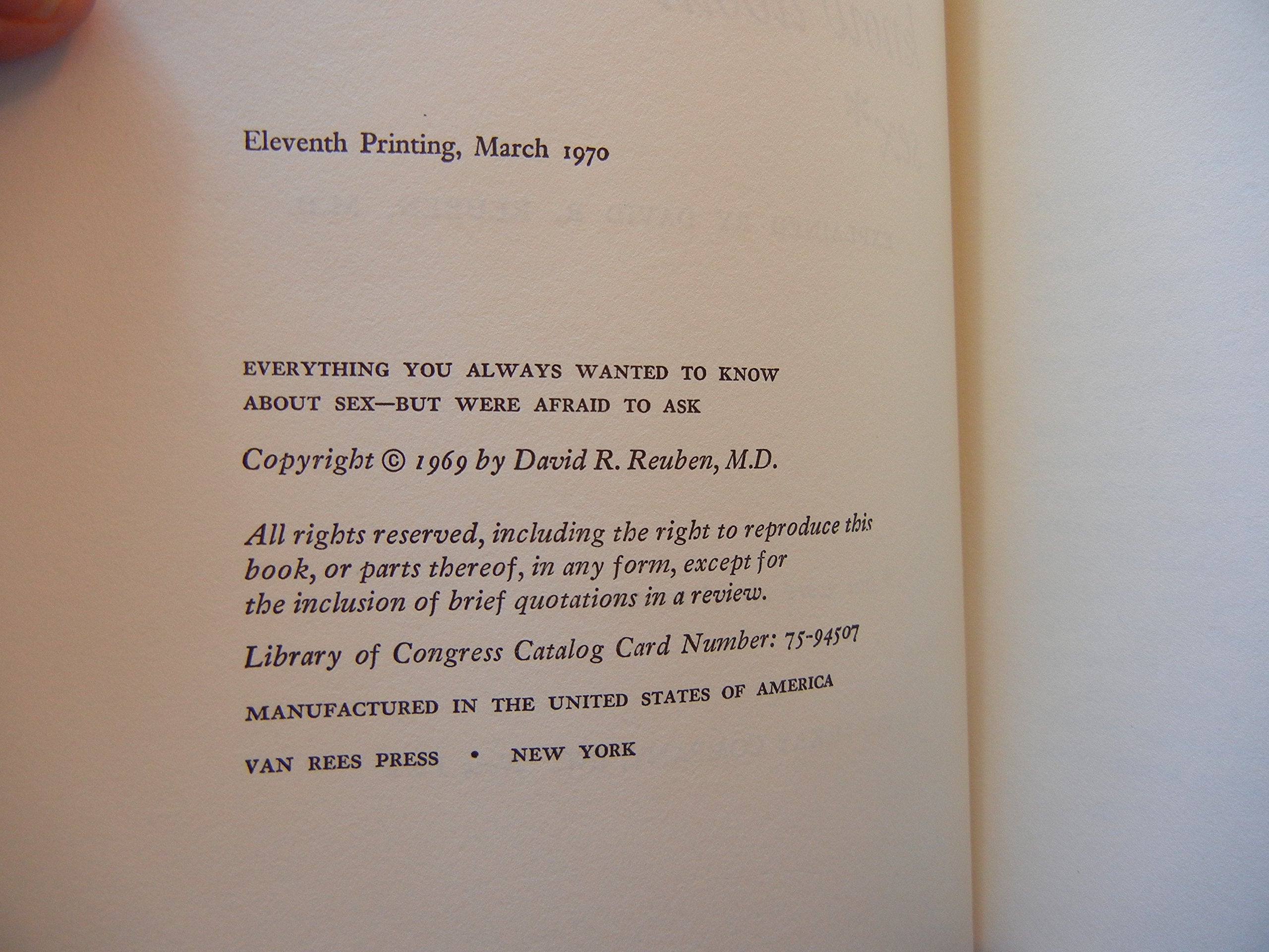 Everything You Ever Wanted to Know About Sex, but Were Afraid to Ask used book depot