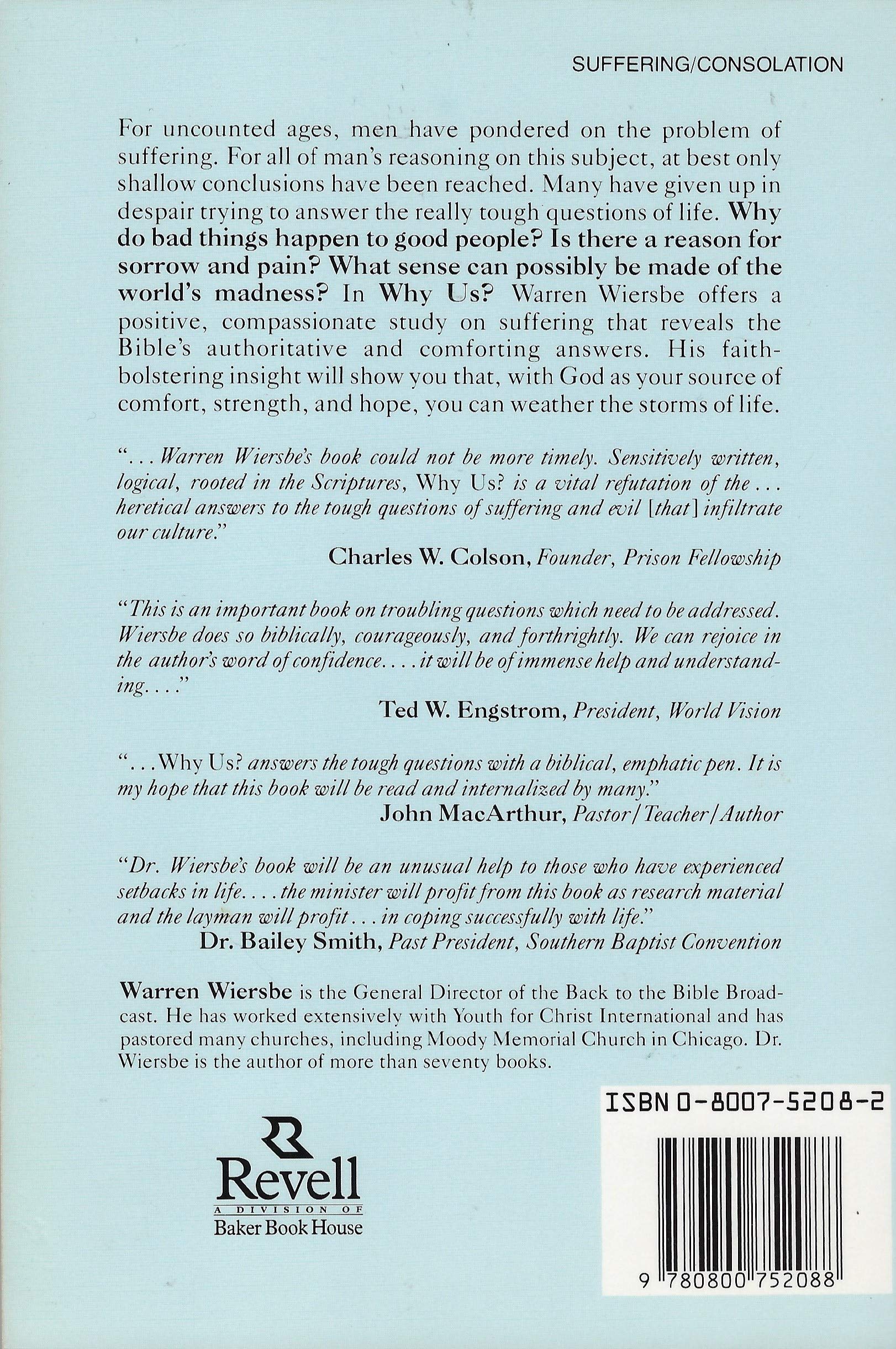 Why Us? When Bad Things Happen to God's People used book depot