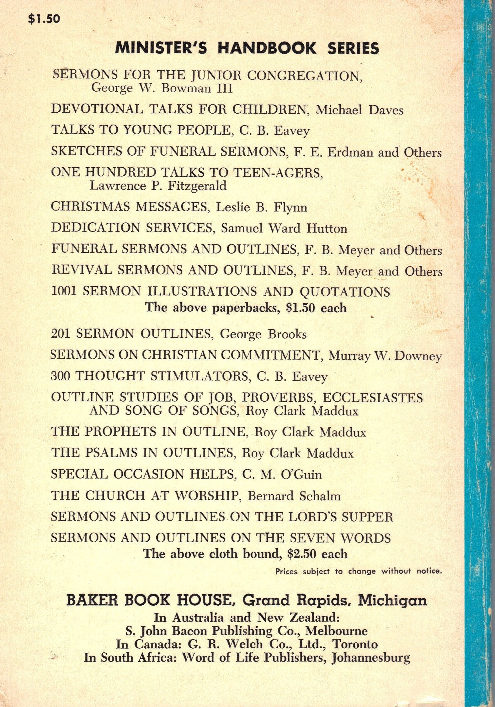 Sketches of funeral sermons, (Minister's handbook series) used book depot