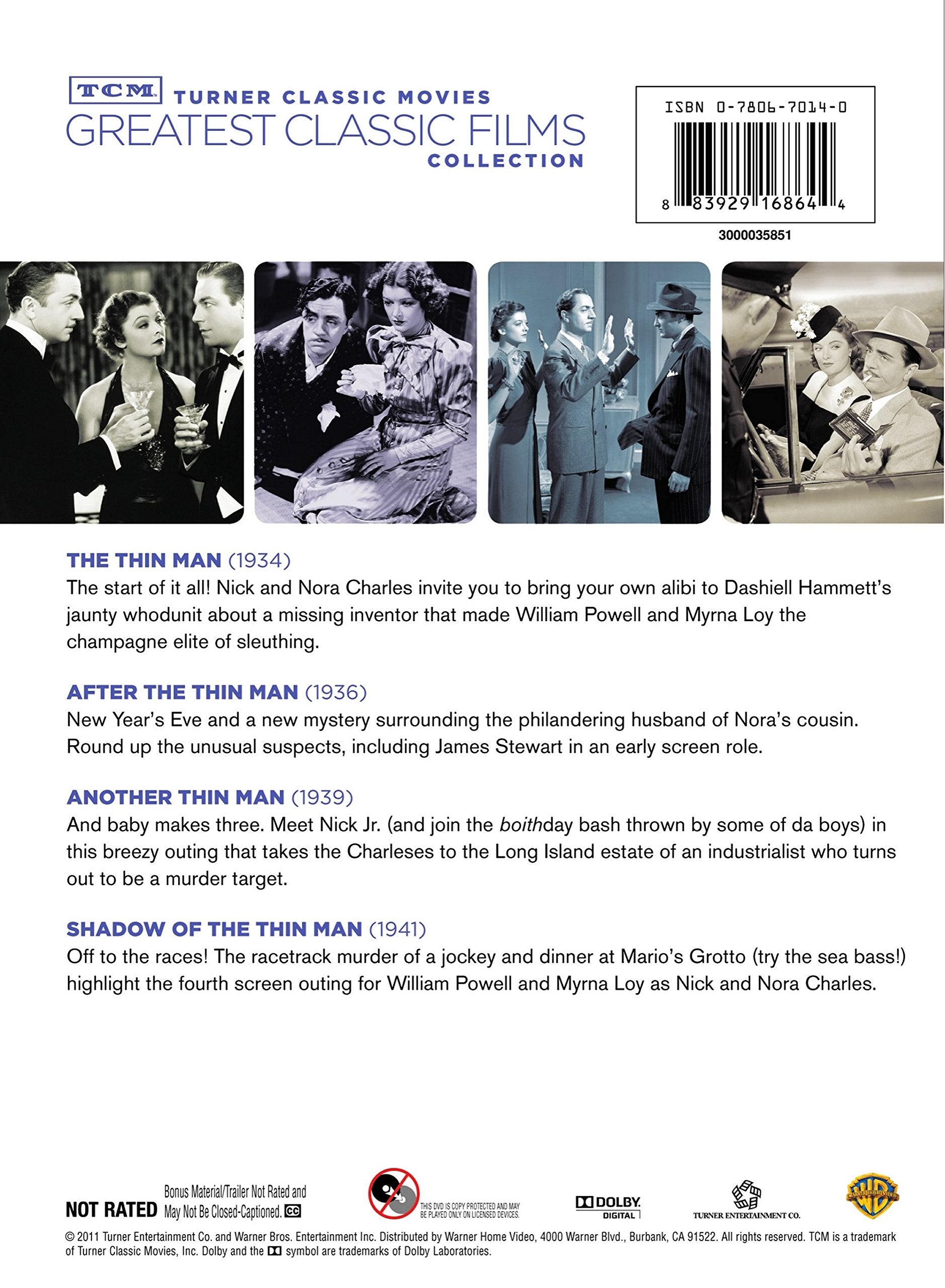 TCM Greatest Classic Films Collection: The Thin Man Vol. 1 (The Thin Man / After the Thin Man / Another Thin Man / Shadow of the Thin Man) used book depot