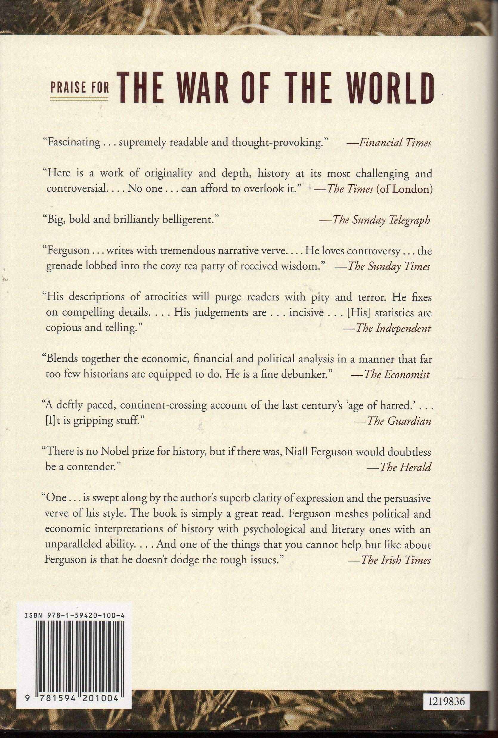 The War of the World: Twentieth-Century Conflict and the Descent of the West used book depot