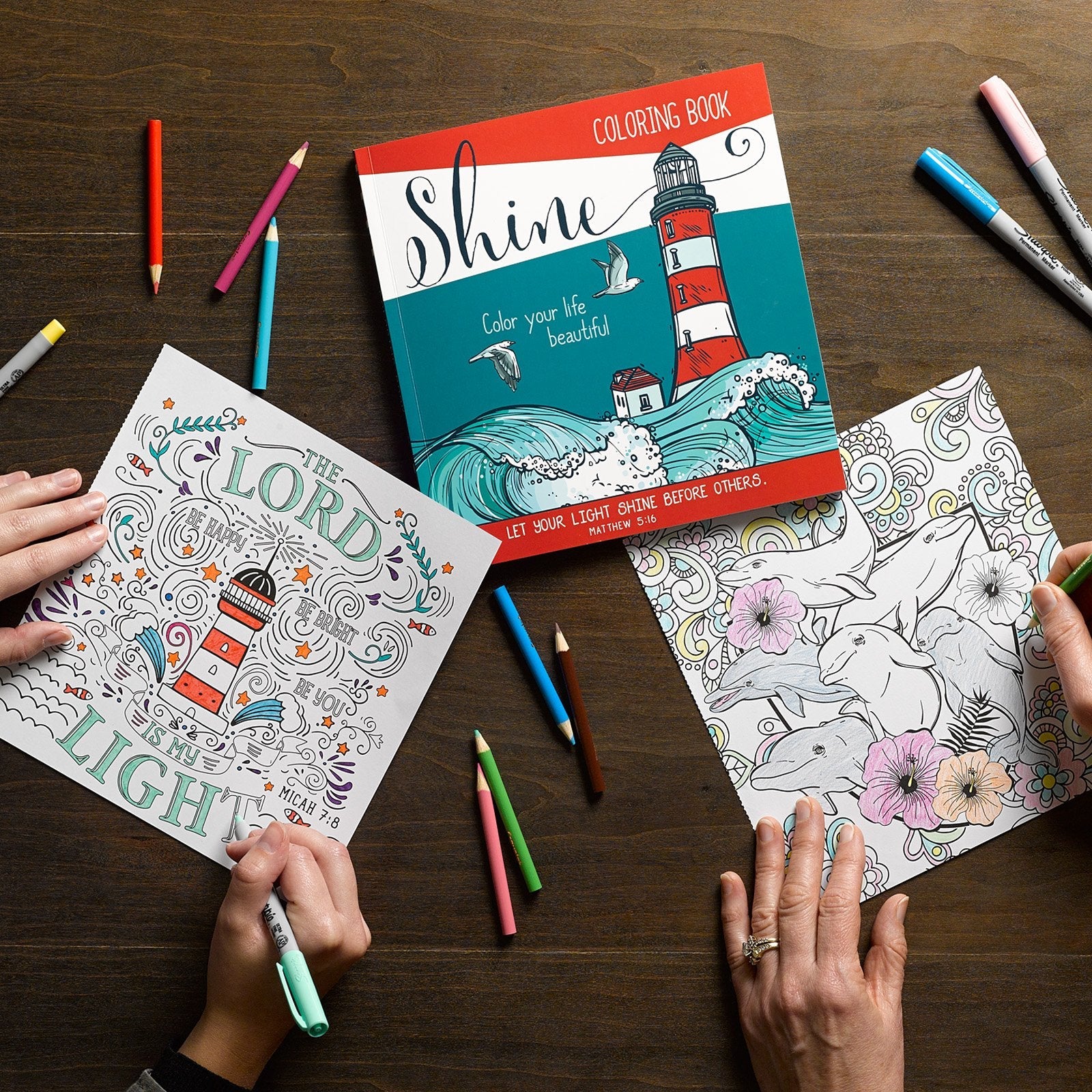 "Shine": Color Your Life Beautiful Inspirational Adult Coloring Book used book depot