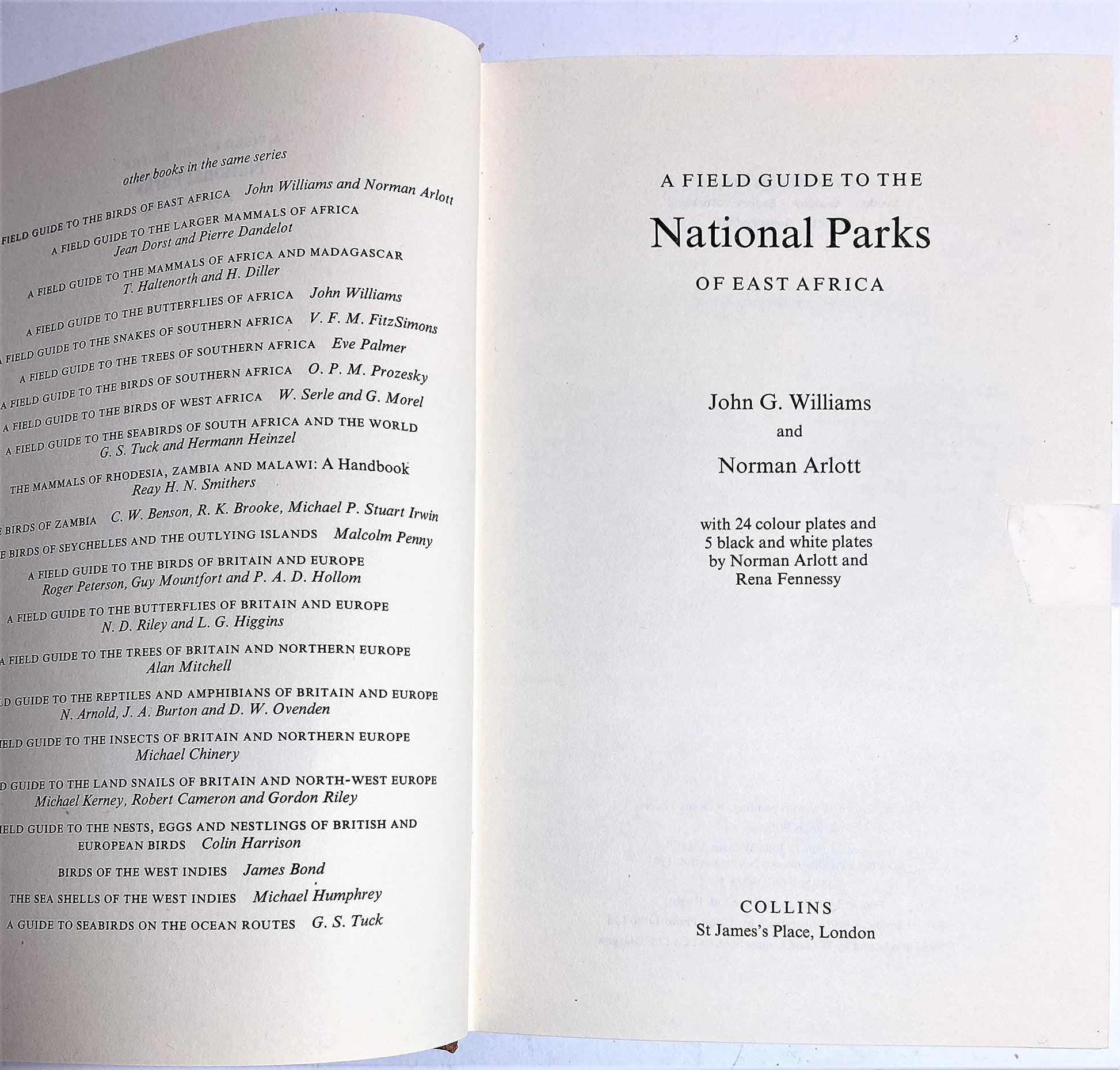 National Parks of East Africa (Collins Field Guides) used book depot