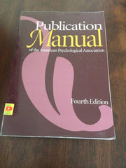 Publication Manual of the American Psychological Association, Fourth Edition used book depot