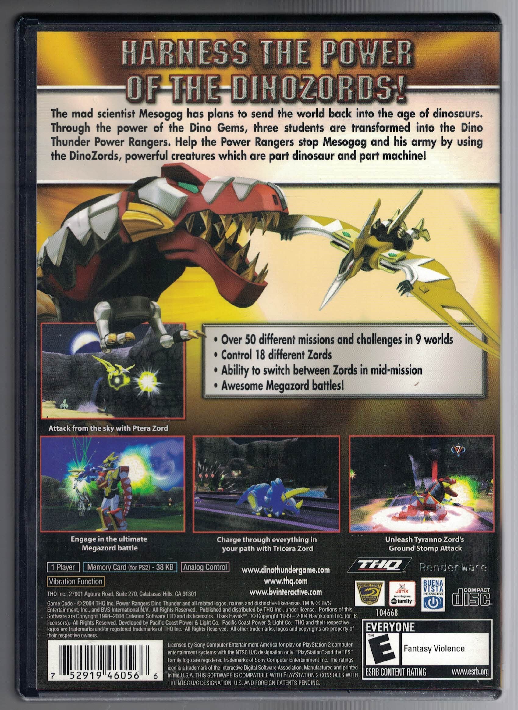 Power Rangers Dino Thunder - PlayStation 2 used book depot