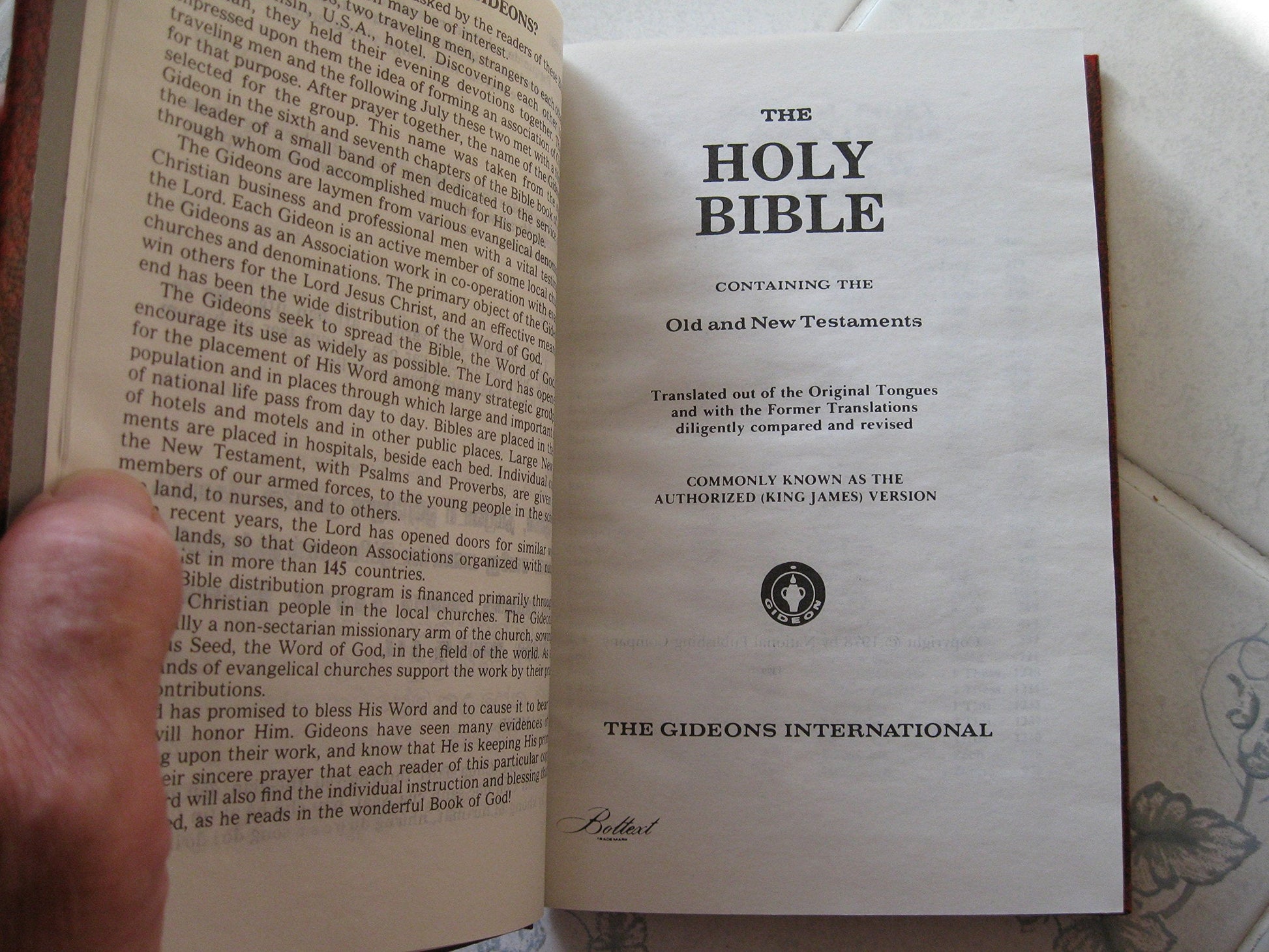Holy Bible - King James Version (KJV) - Placed by The Gideons International - Red Cover used book depot