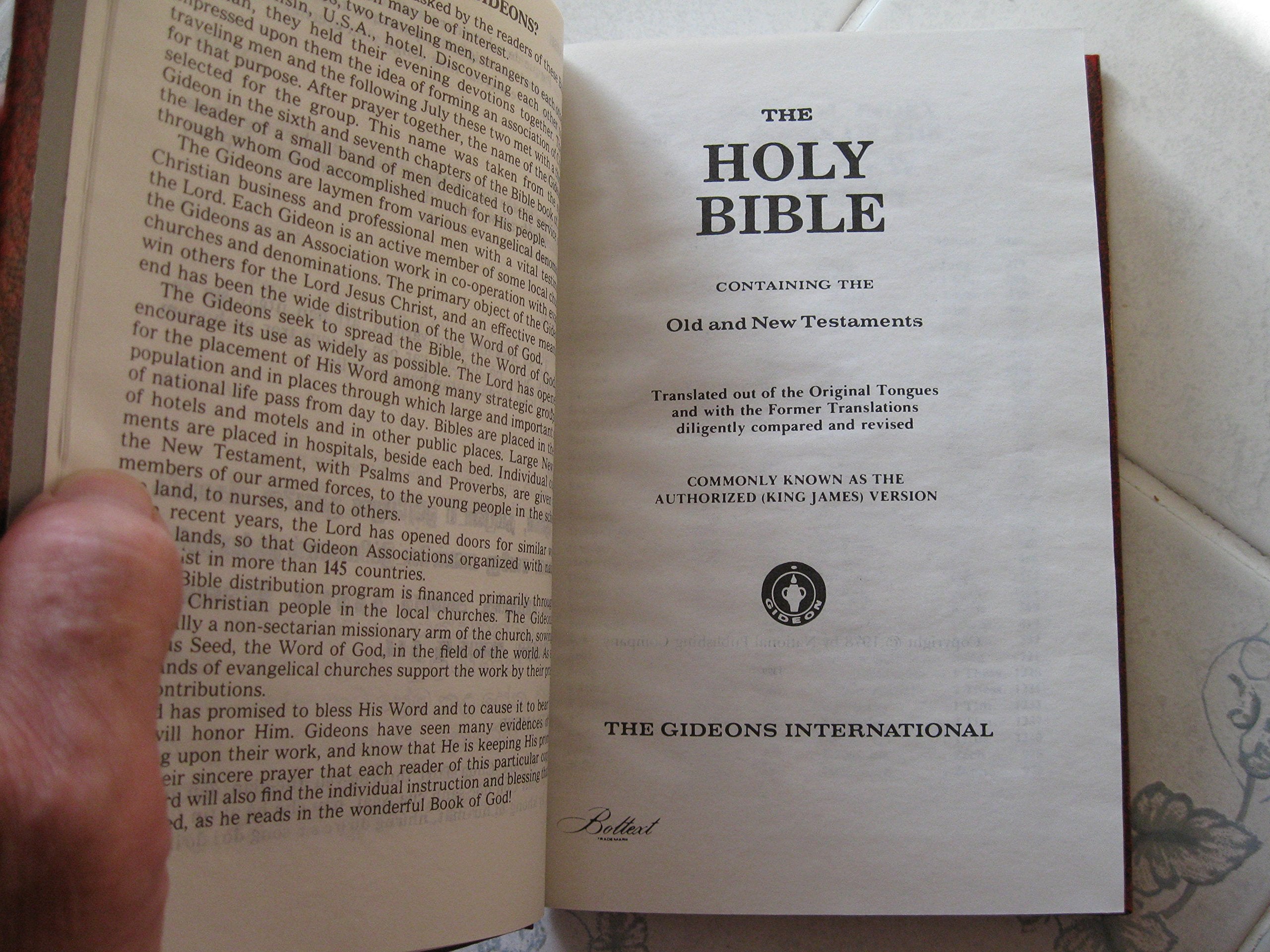 Holy Bible - King James Version (KJV) - Placed by The Gideons International - Red Cover