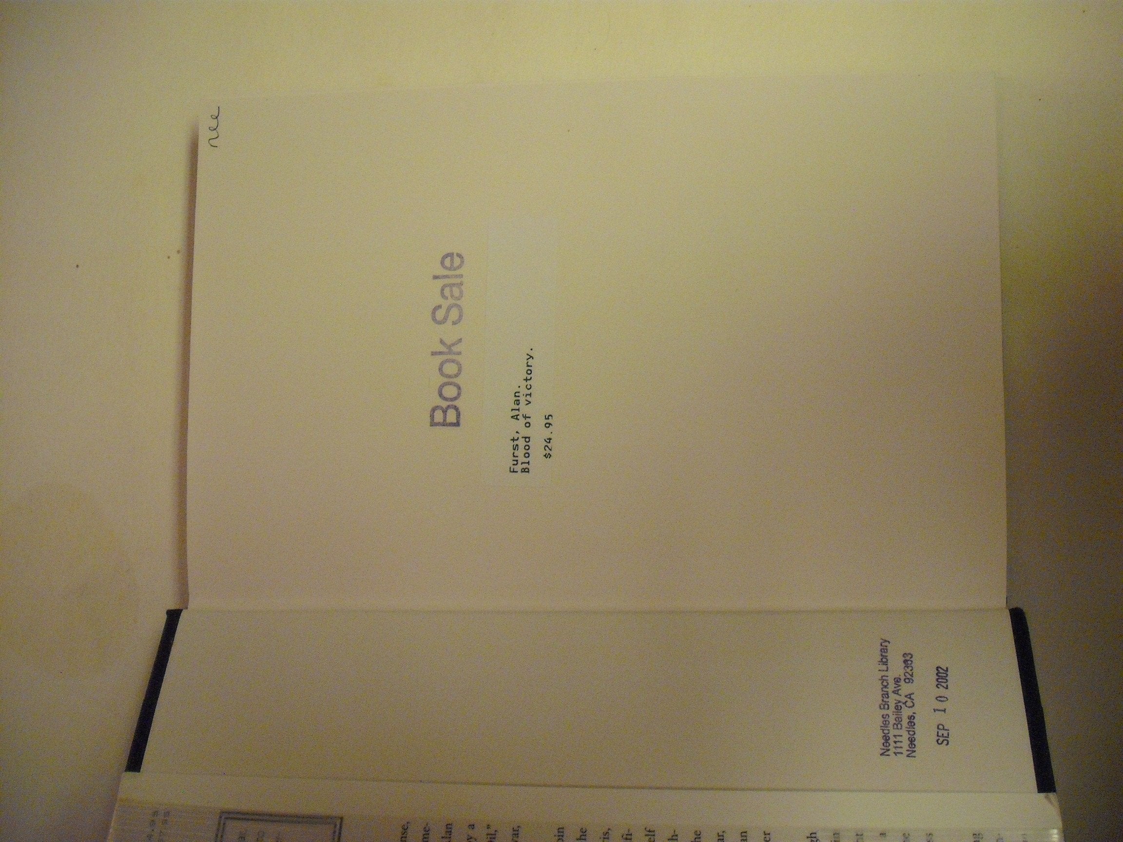Blood of Victory: A Novel used book depot
