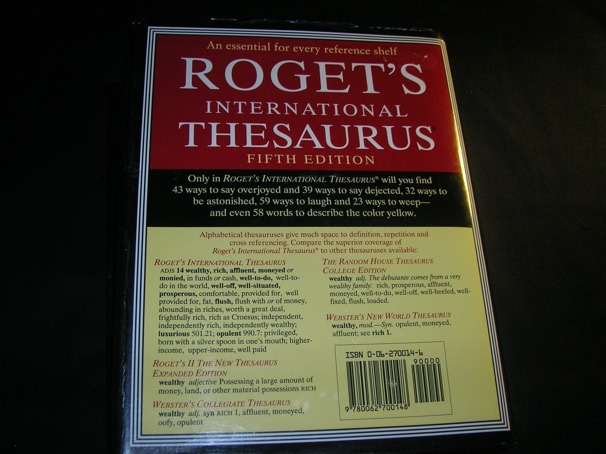 Roget International Thesaurus Index 5E used book depot