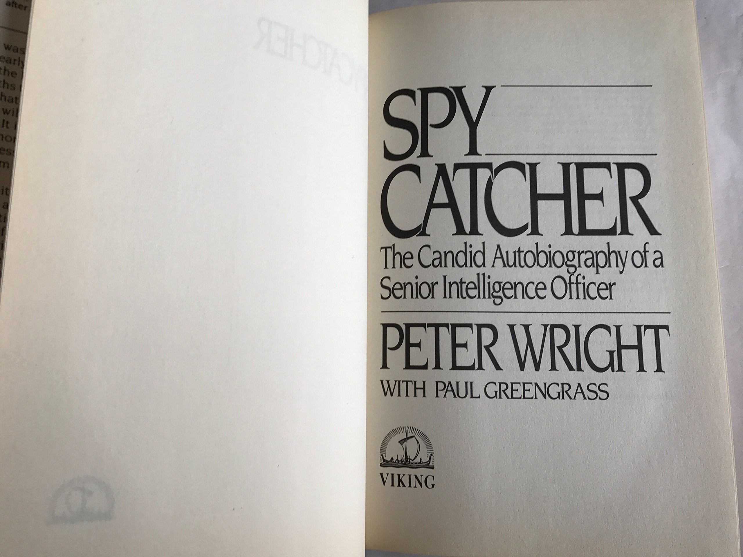 Spy Catcher: The Candid Autobiography of a Senior Intelligence Officer used book depot