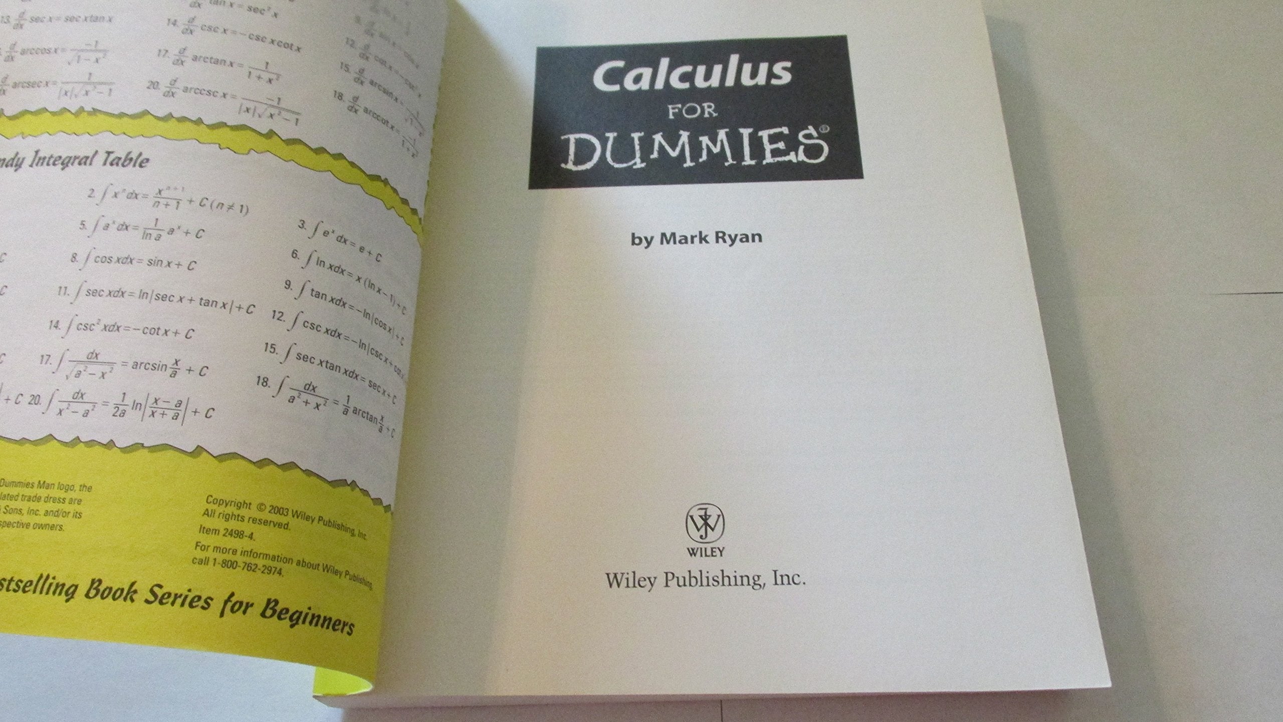 Calculus For Dummies used book depot