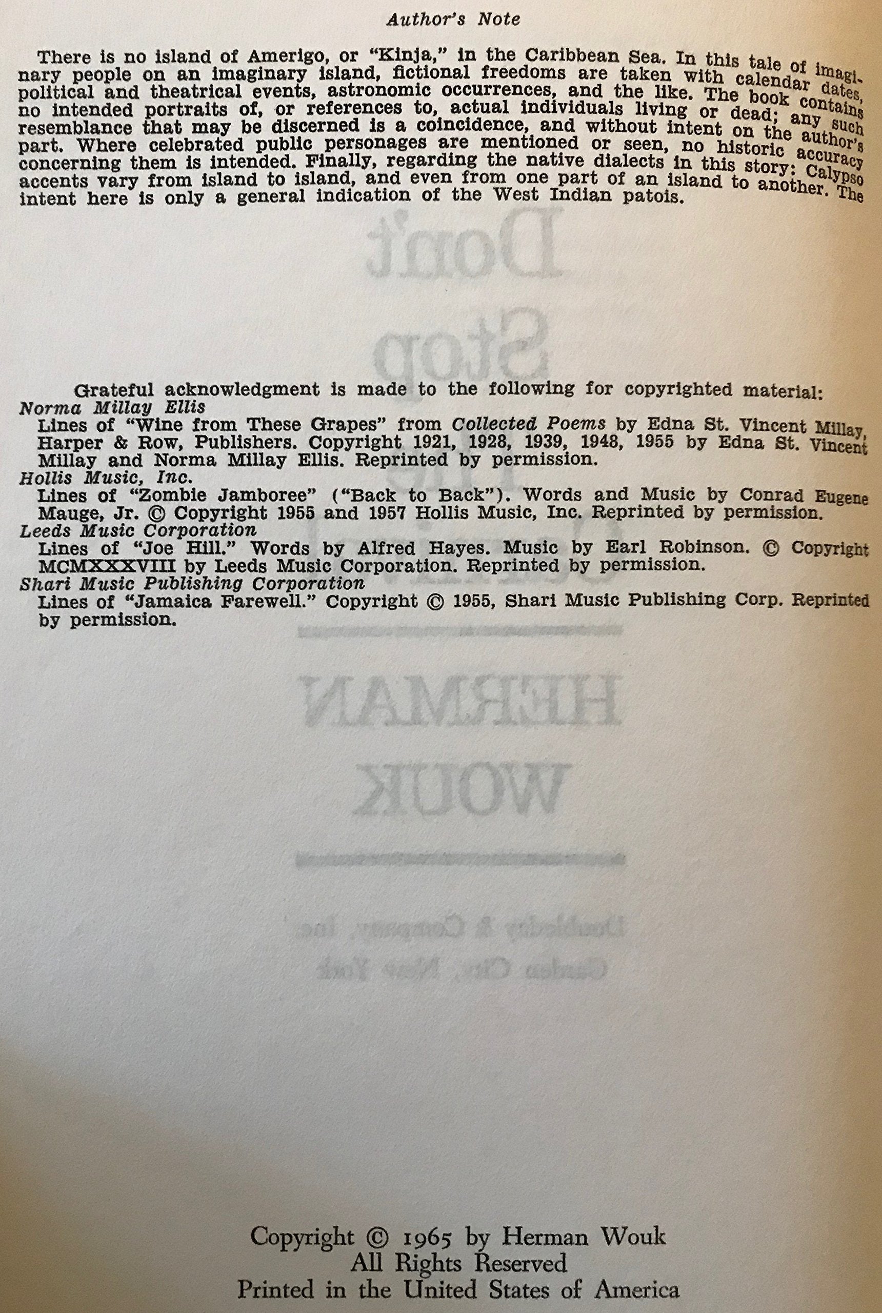 Don't Stop the Carnival used book depot