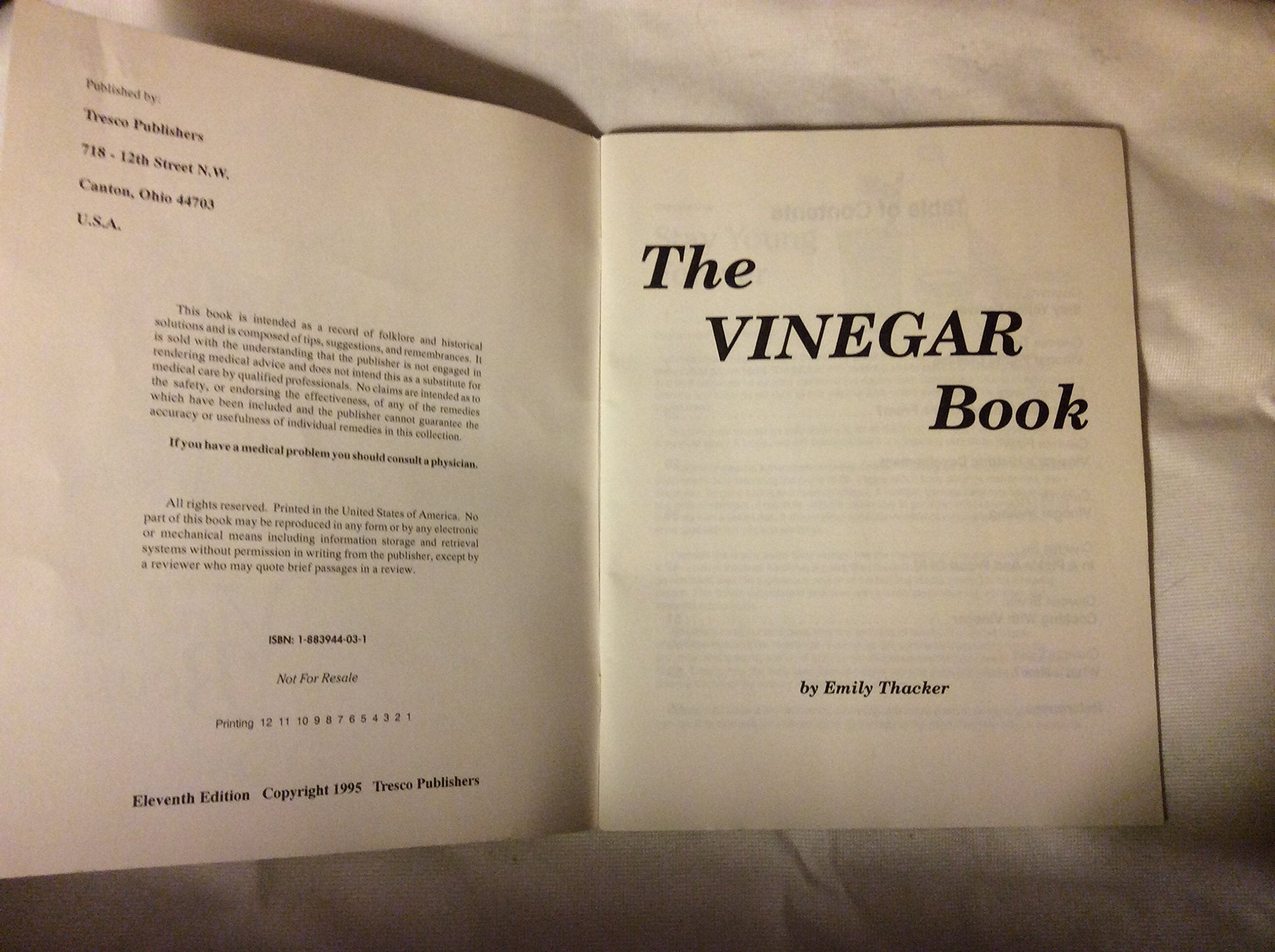 The Vinegar Book used book depot
