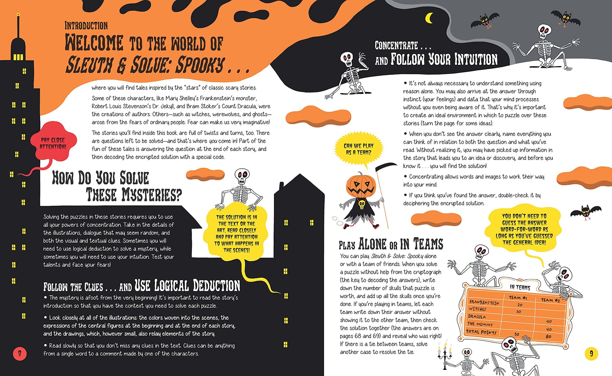 Sleuth & Solve: Spooky: Decode Mind-Twisting Mysteries Inspired by Classic Creepy Characters used book depot