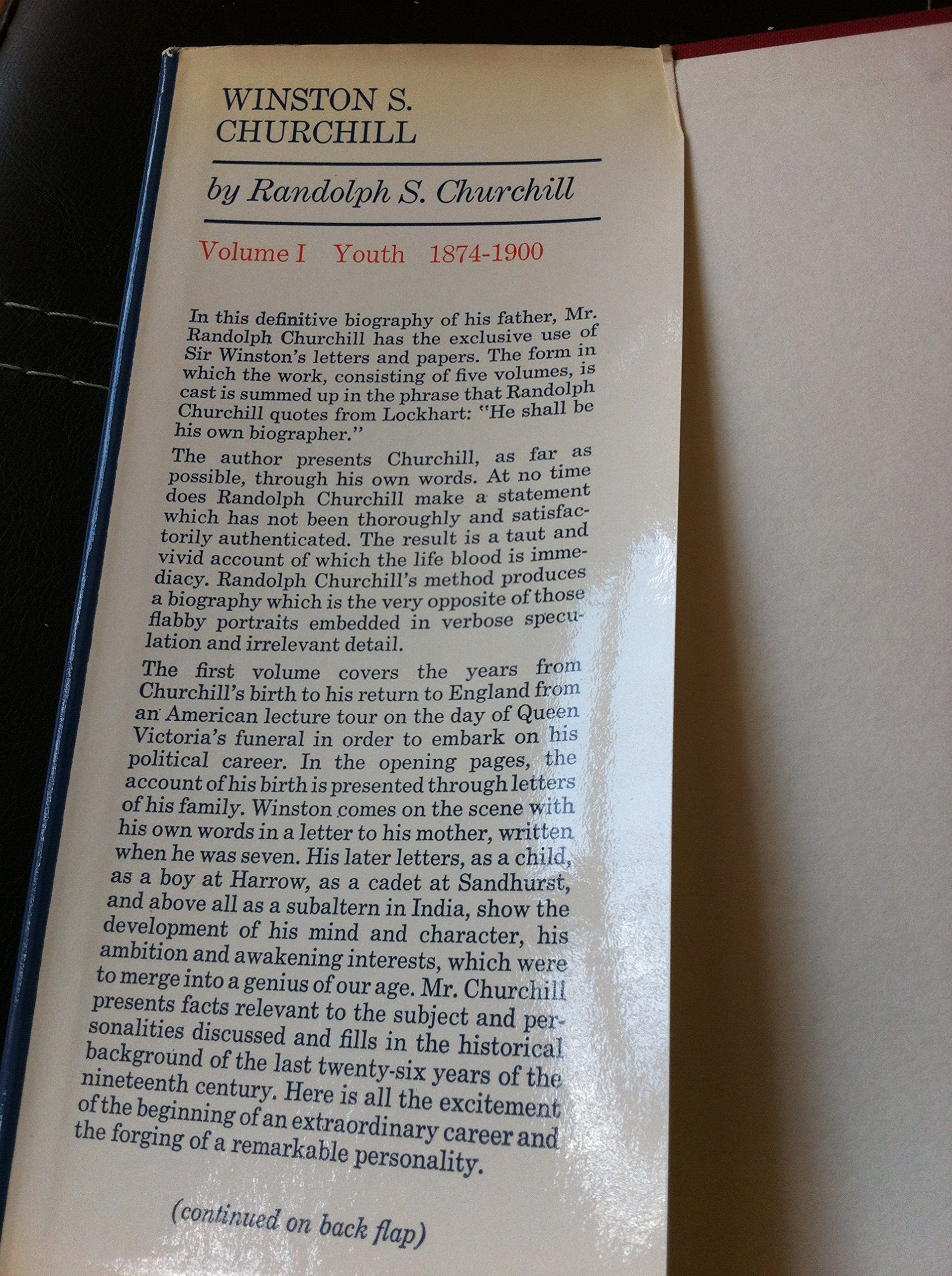 Winston S. Churchill: Youth 1874-1900 used book depot