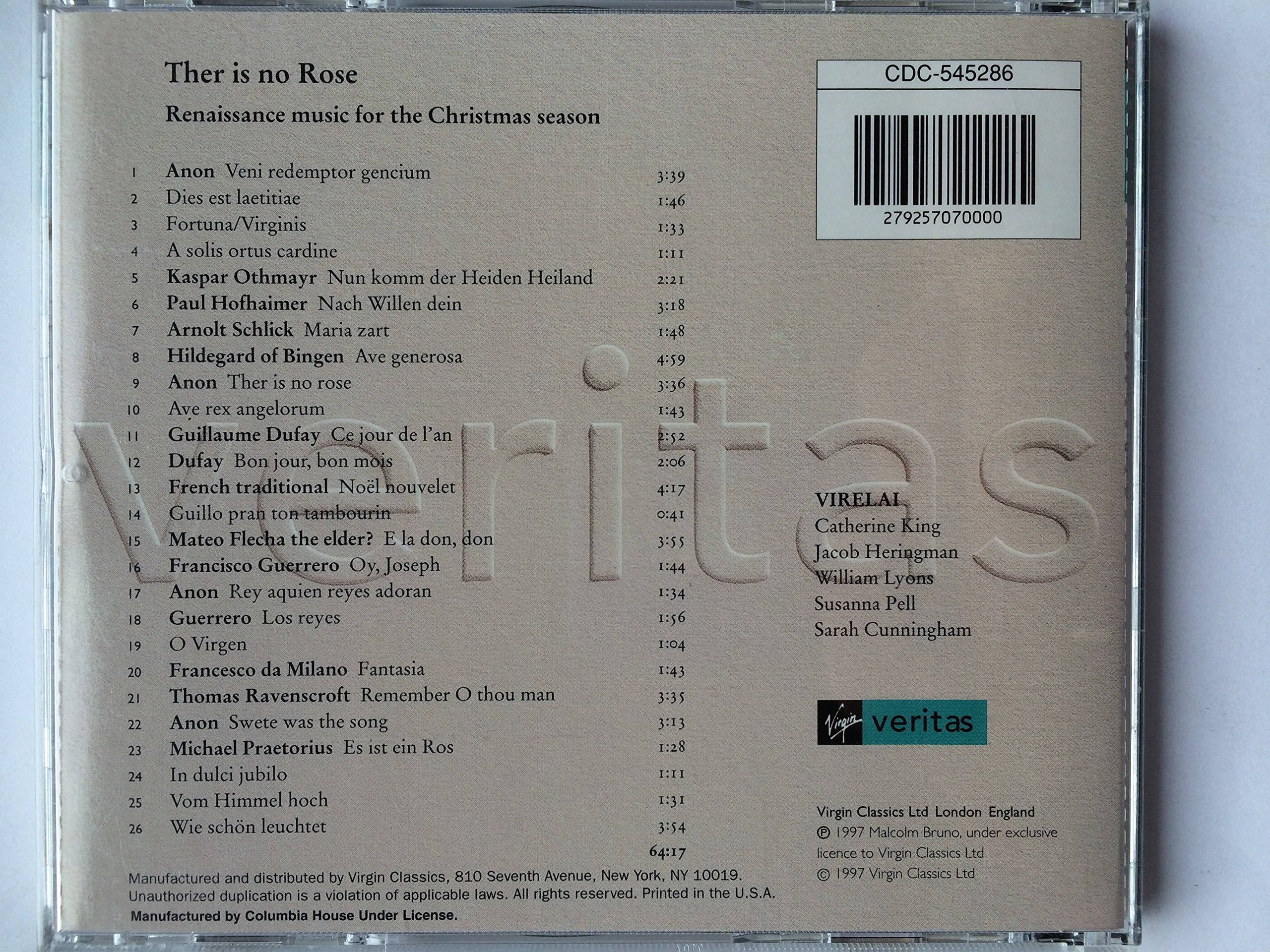 Ther Is No Rose: Renaissance Music for the Christmas Season