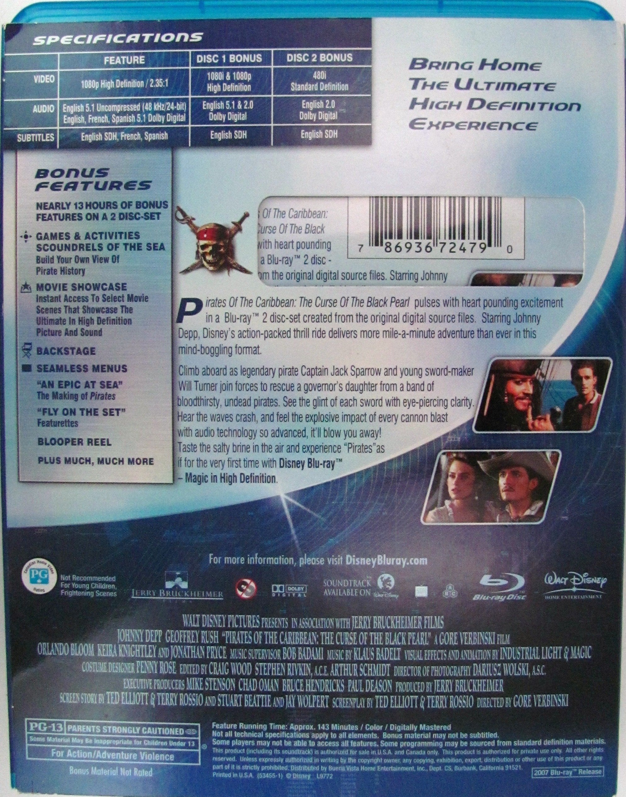Pirates of the Caribbean: The Curse of the Black Pearl [Blu-ray]