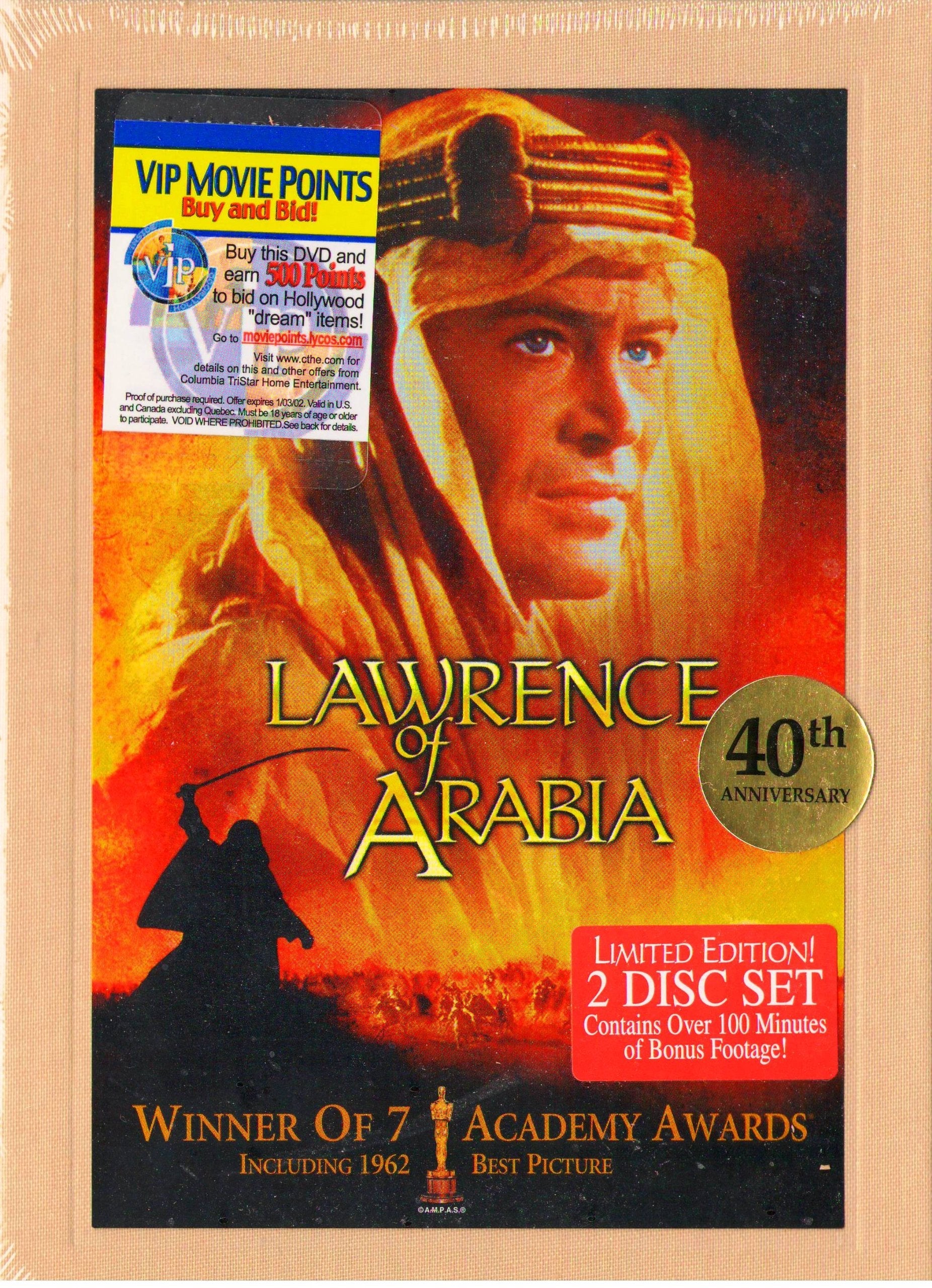 Lawrence of Arabia : 40th Anniversary Limited Edition : 2 Disc Set - Over 100 Minutes of Bonus Footage used book depot