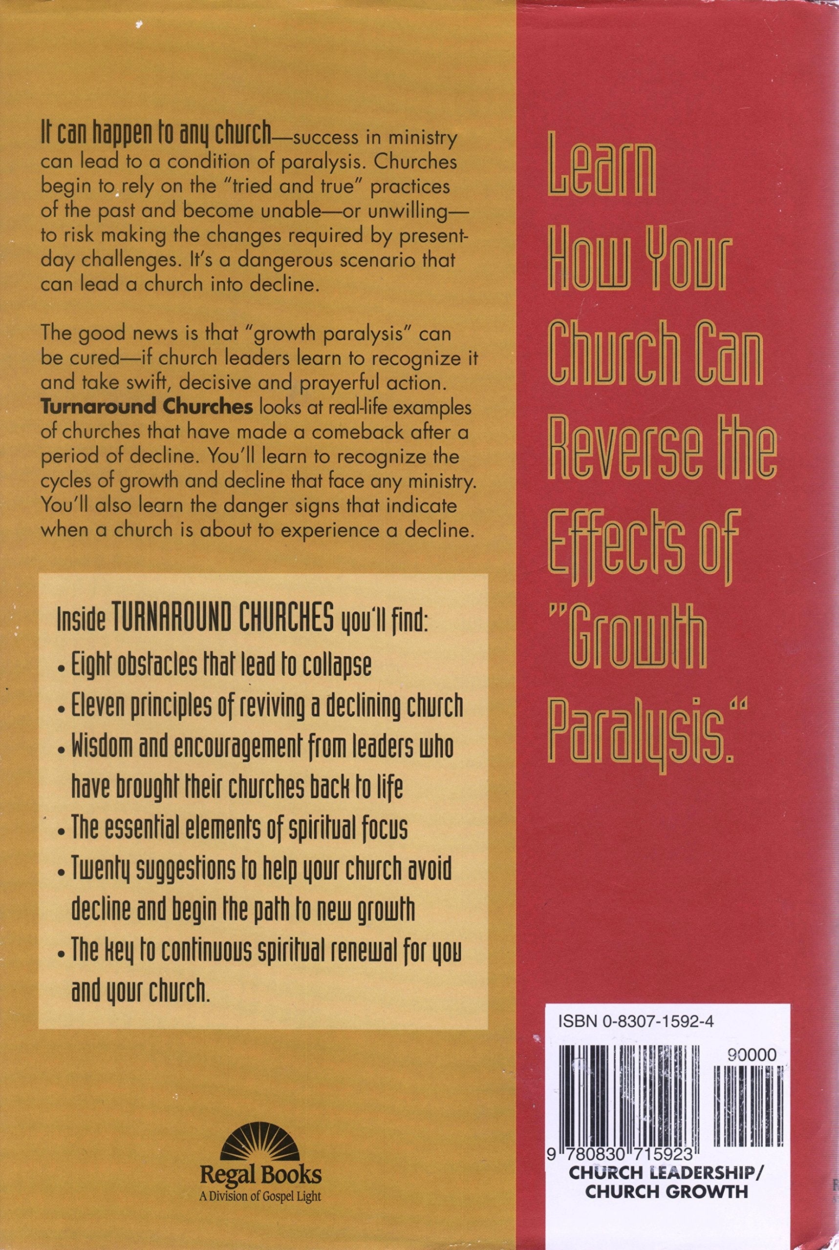 Turnaround Churches: How to Overcome Barriers to Growth and Bring New Life to an Established Church used book depot