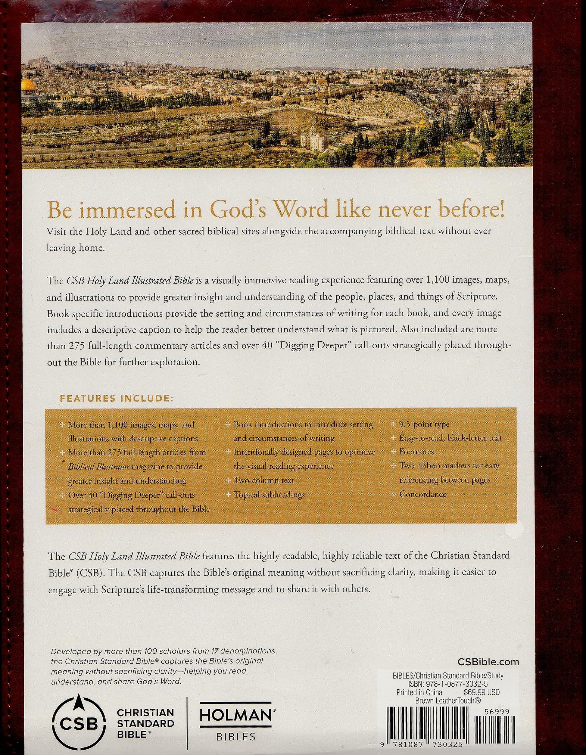 CSB Holy Land Illustrated Bible, Brown Leathertouch used book depot
