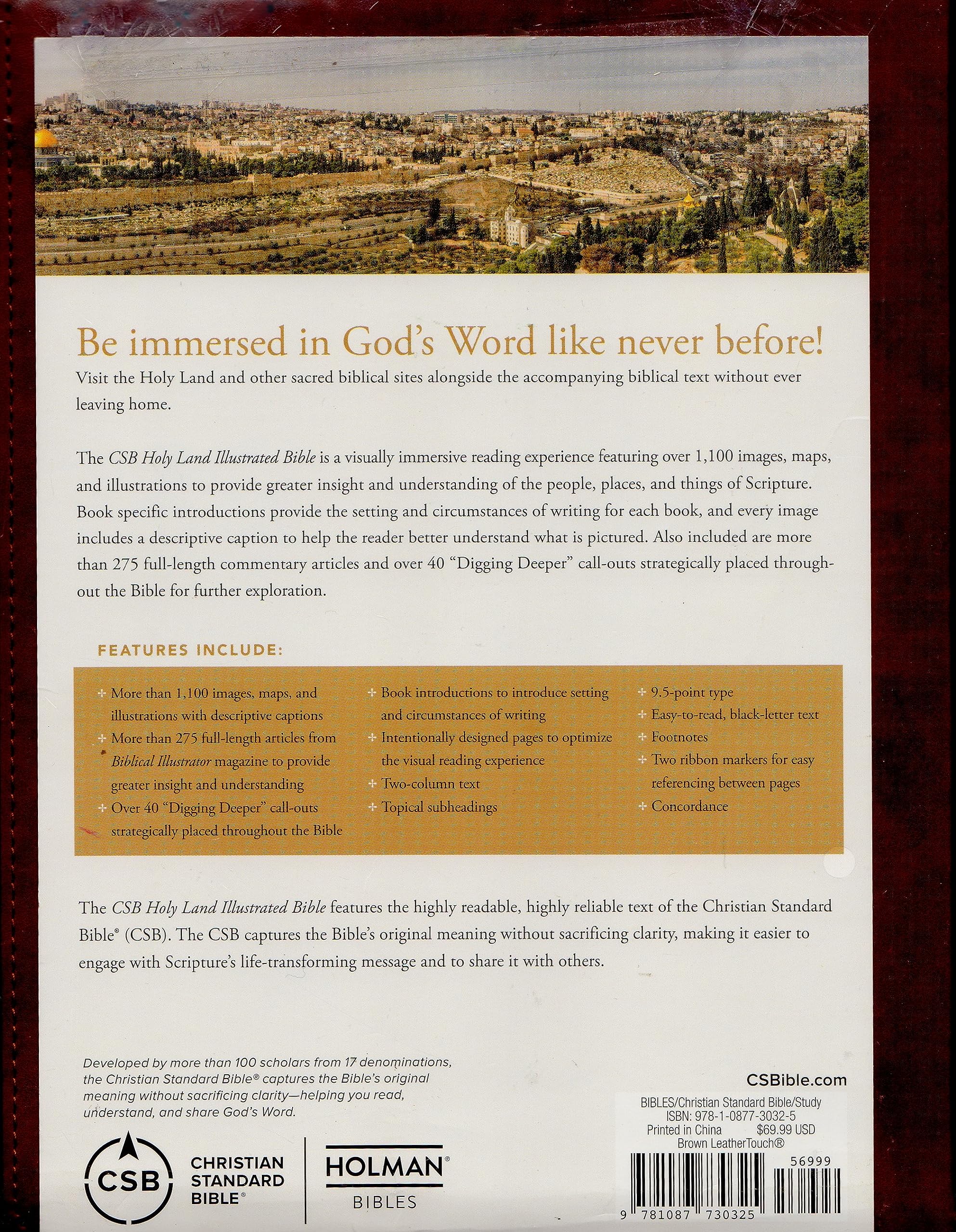 CSB Holy Land Illustrated Bible, Brown Leathertouch used book depot