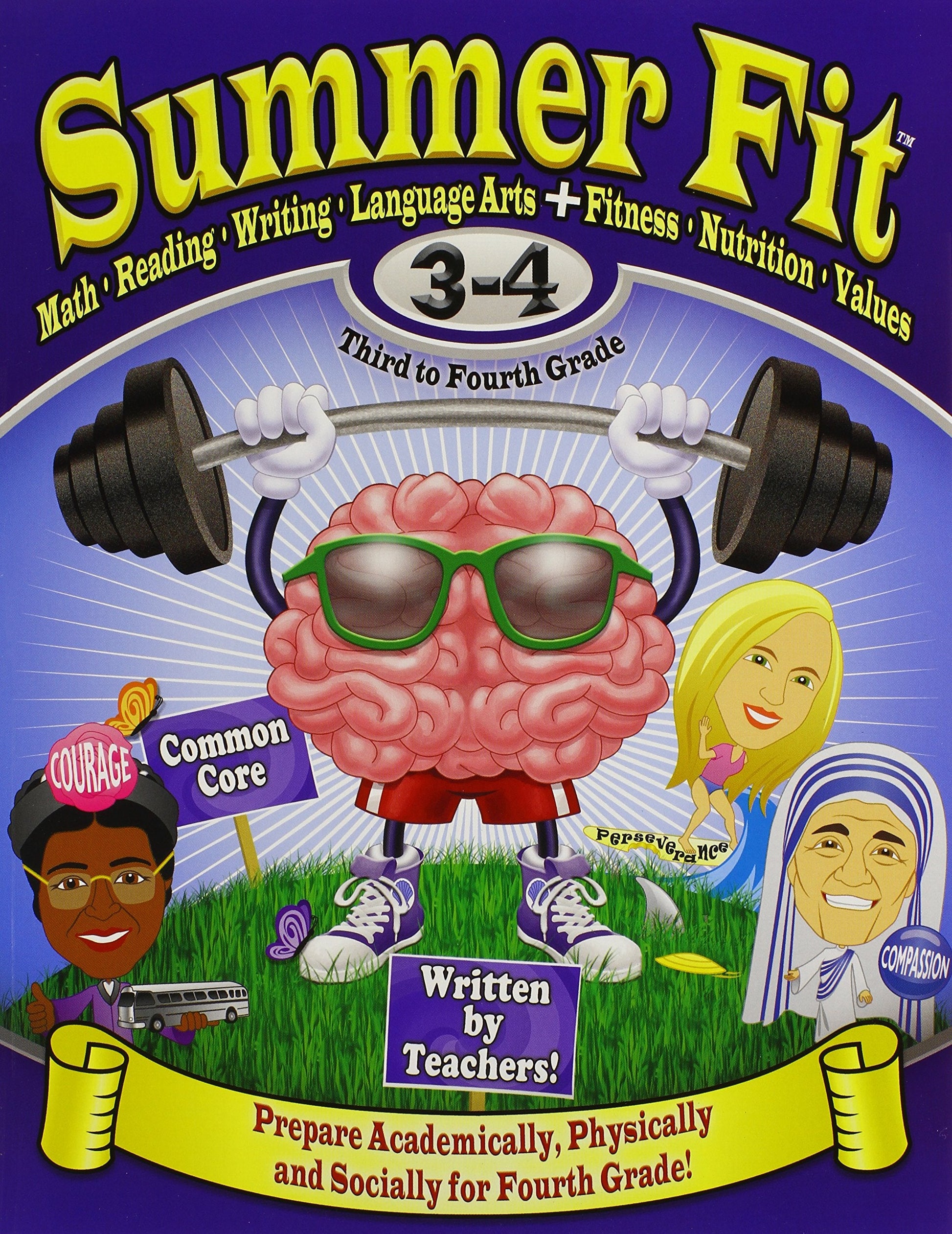 Summer Fit Third to Fourth Grade: Math, Reading, Writing, Language Arts + Fitness, Nutrition and Values used book depot
