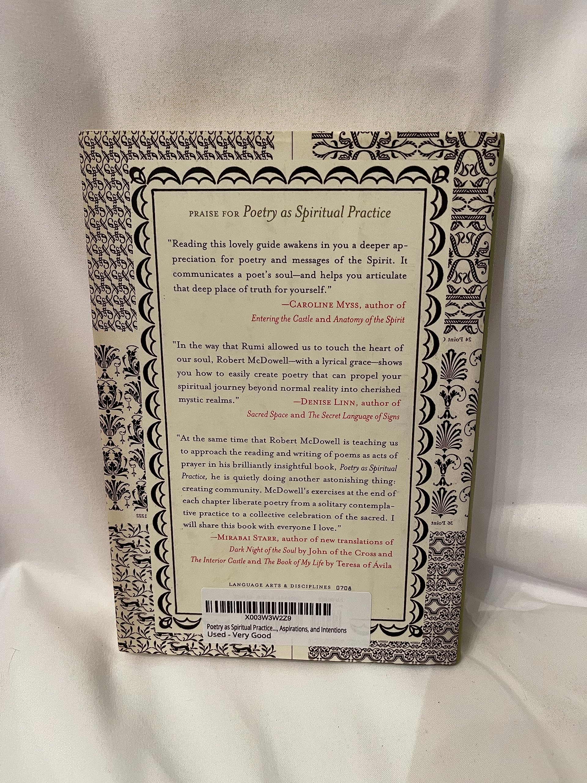 Poetry as Spiritual Practice: Reading, Writing, and Using Poetry in Your Daily Rituals, Aspirations, and Intentions used book depot