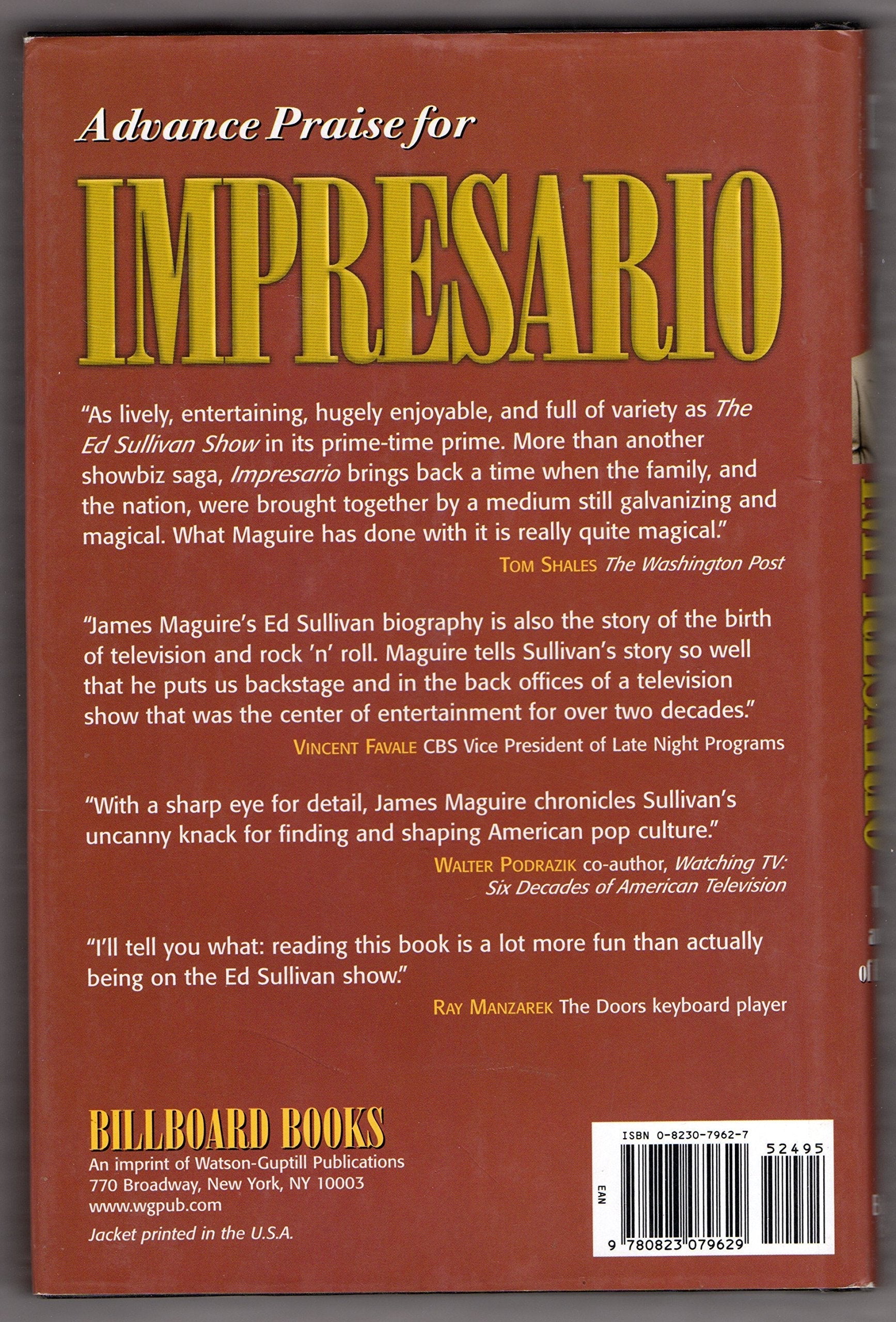 Impresario: The Life and Times of Ed Sullivan used book depot