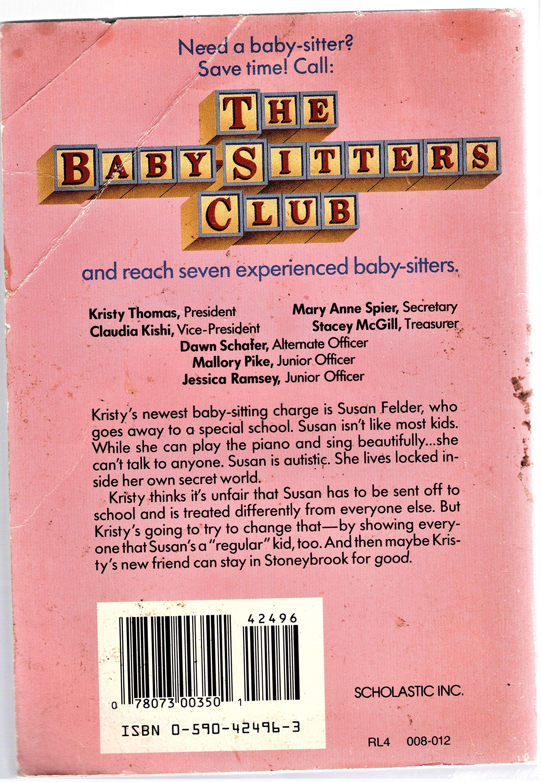 Kristy and the Secret of Susan (Baby-Sitters Club, 32) used book depot