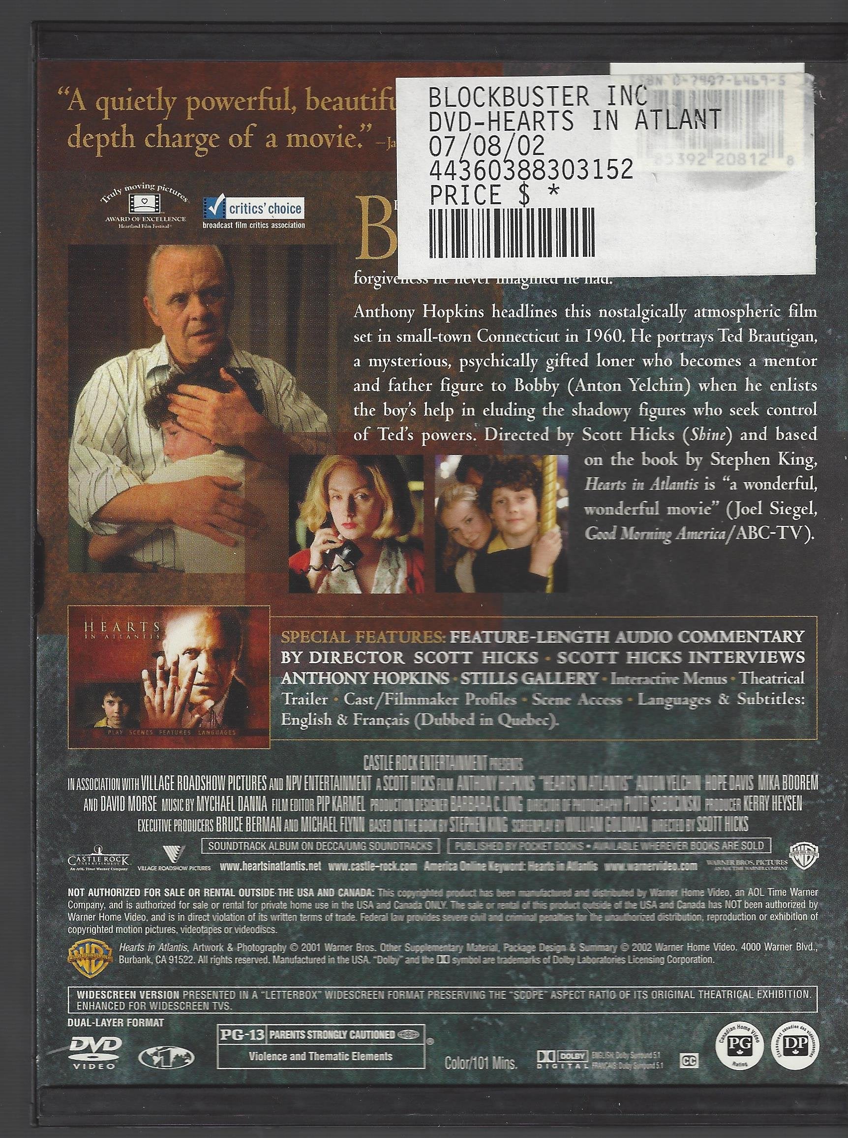 Hearts in Atlantis (DVD) used book depot