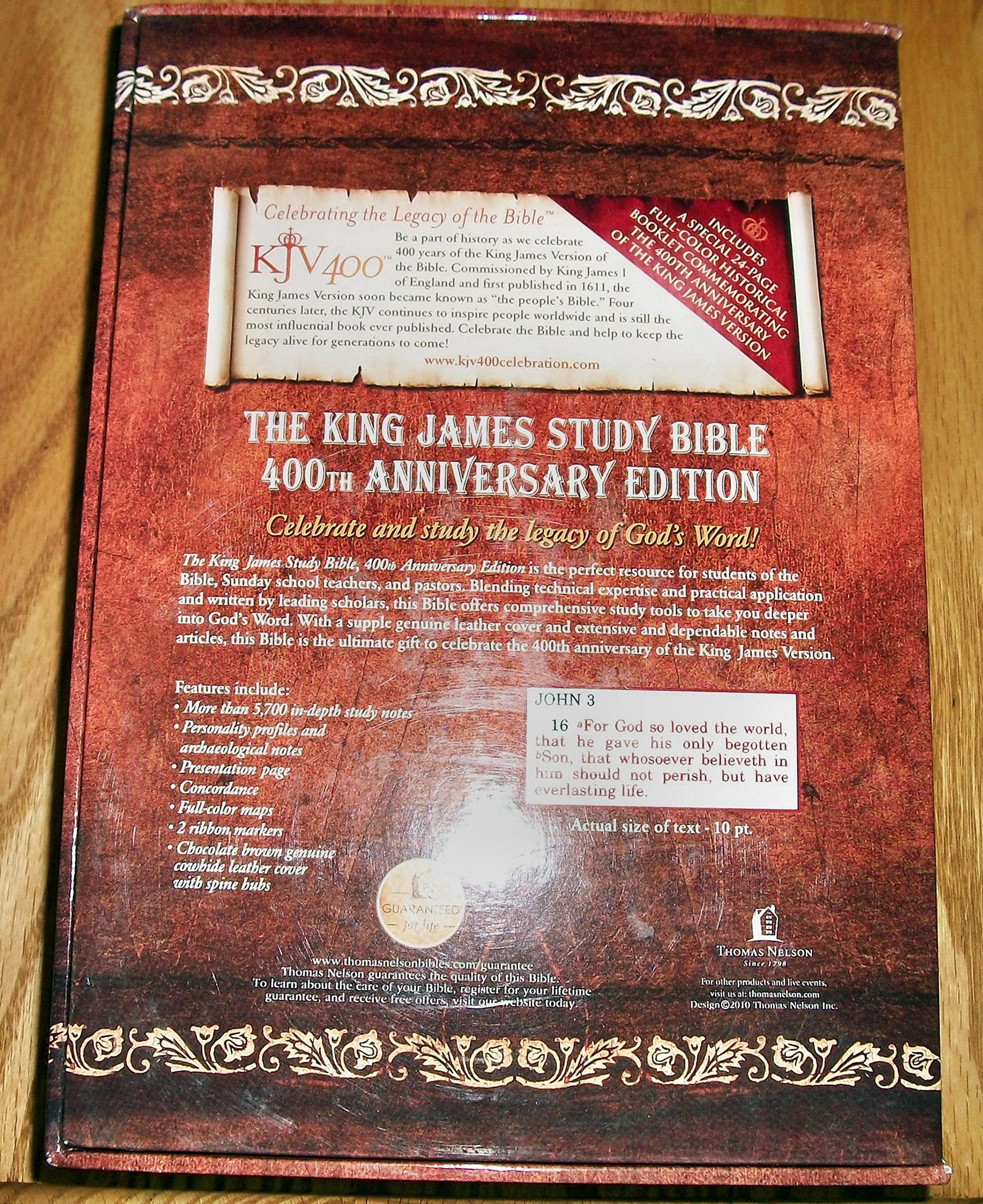 The King James Study Bible: King James Version, Brown Genuine Leather used book depot