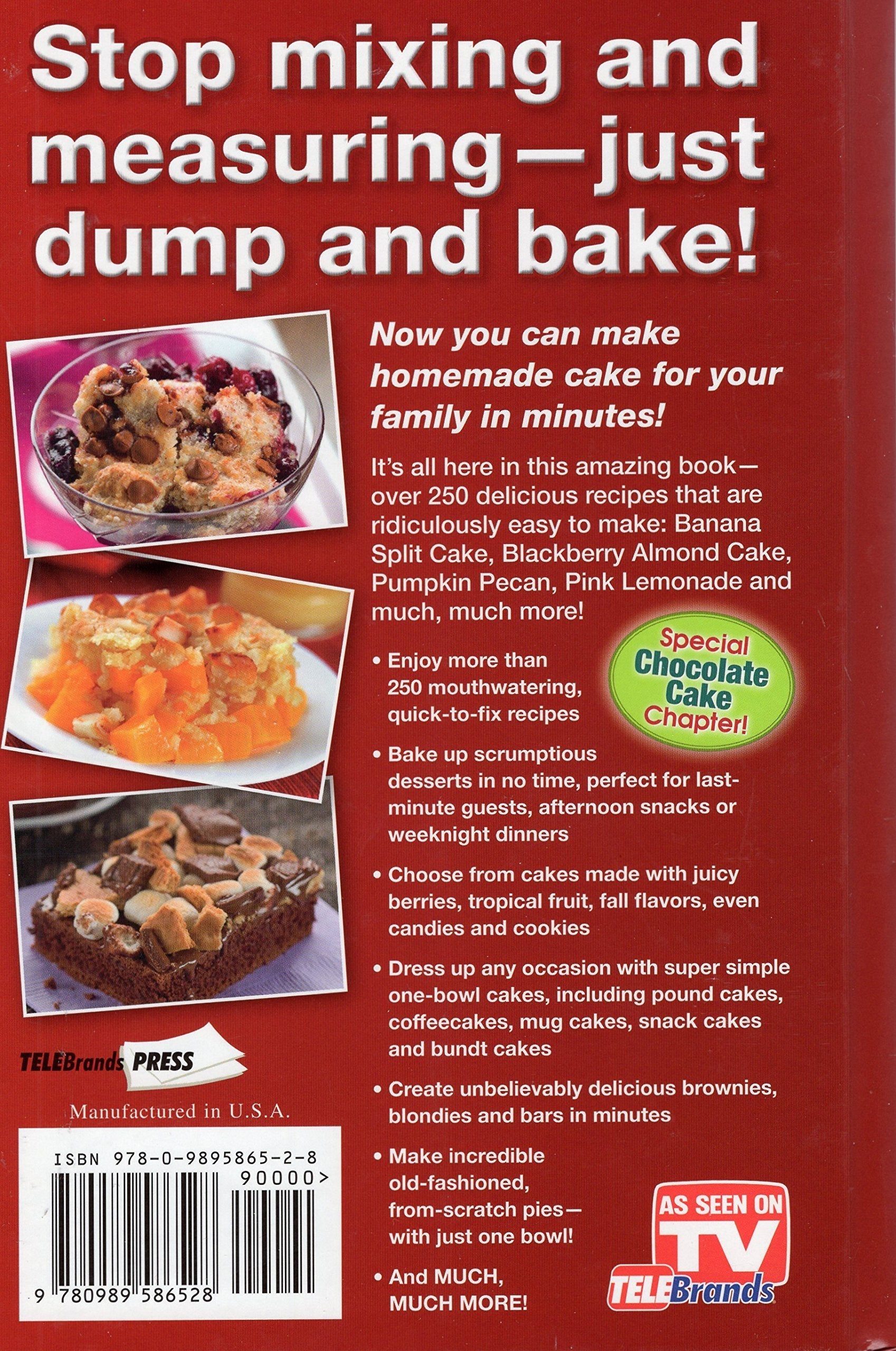 Quick and Easy Dump Cakes and More. Dessert Recipe Book by Cathy Mitchell used book depot