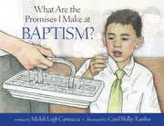 What Are the Promises I Make at Baptism? book cover featuring a boy at a baptismal ceremony.