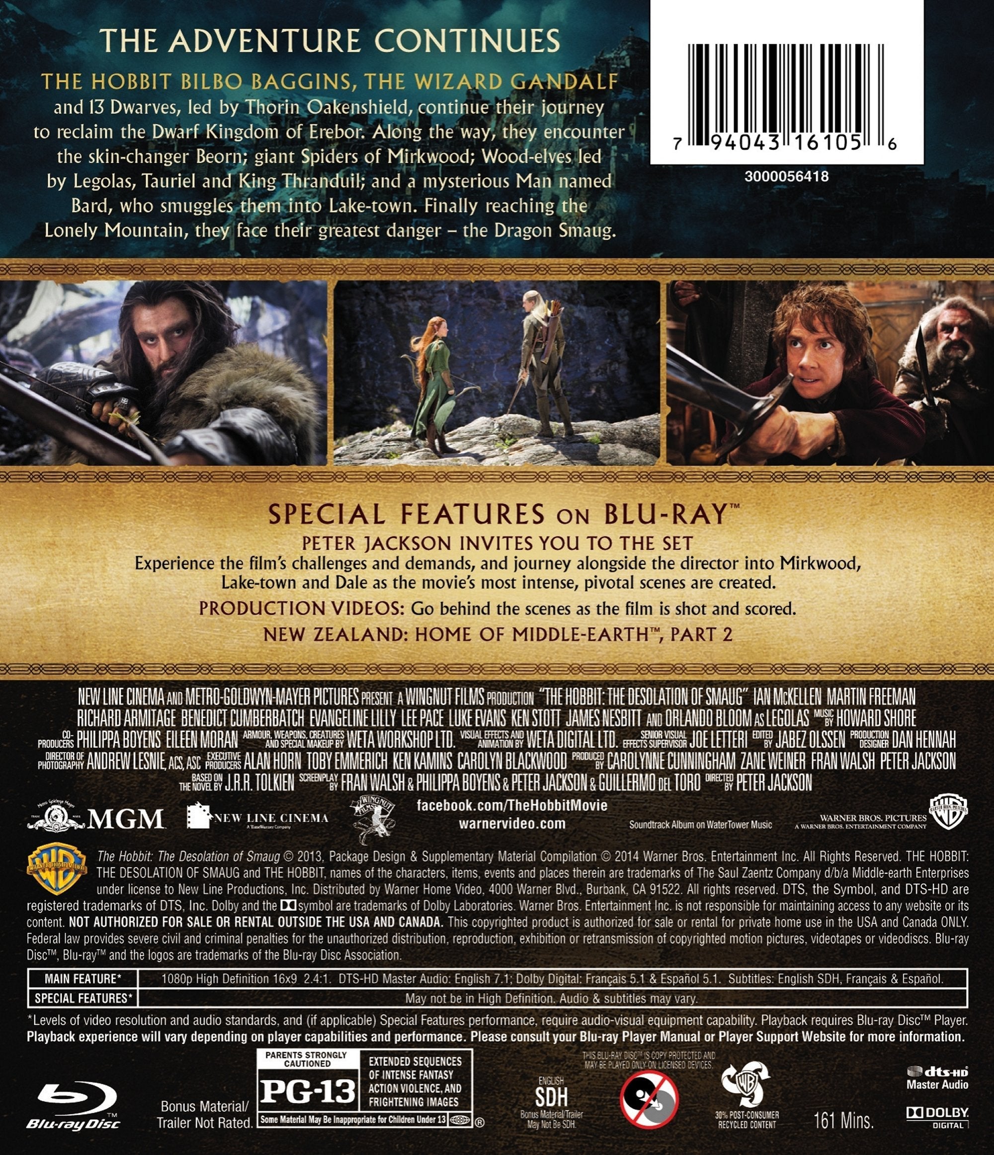 Hobbit, The: The Desolation of Smaug (Blu-Ray) used book depot