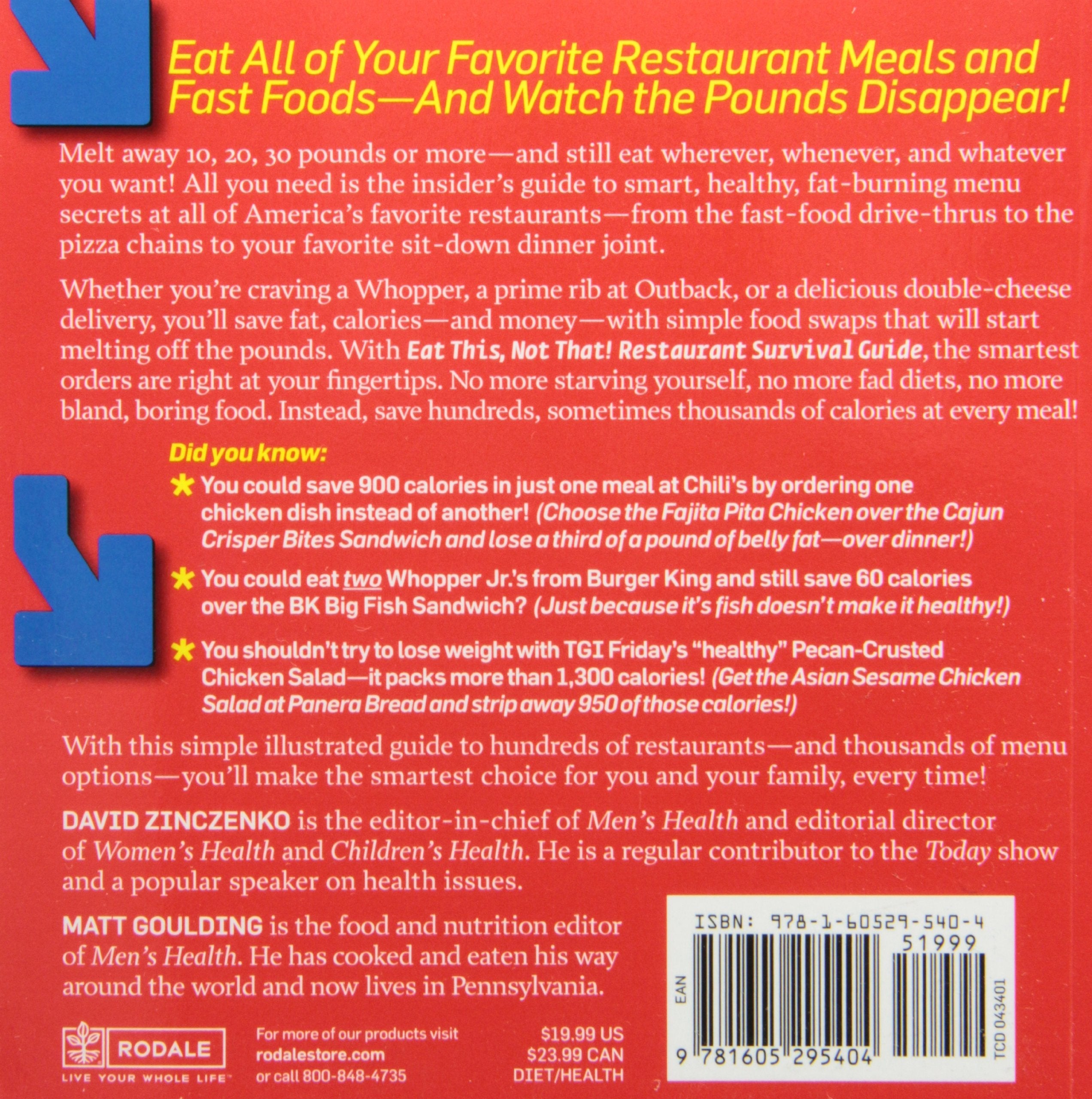 Eat This Not That! Restaurant Survival Guide: The No-Diet Weight Loss Solution used book depot