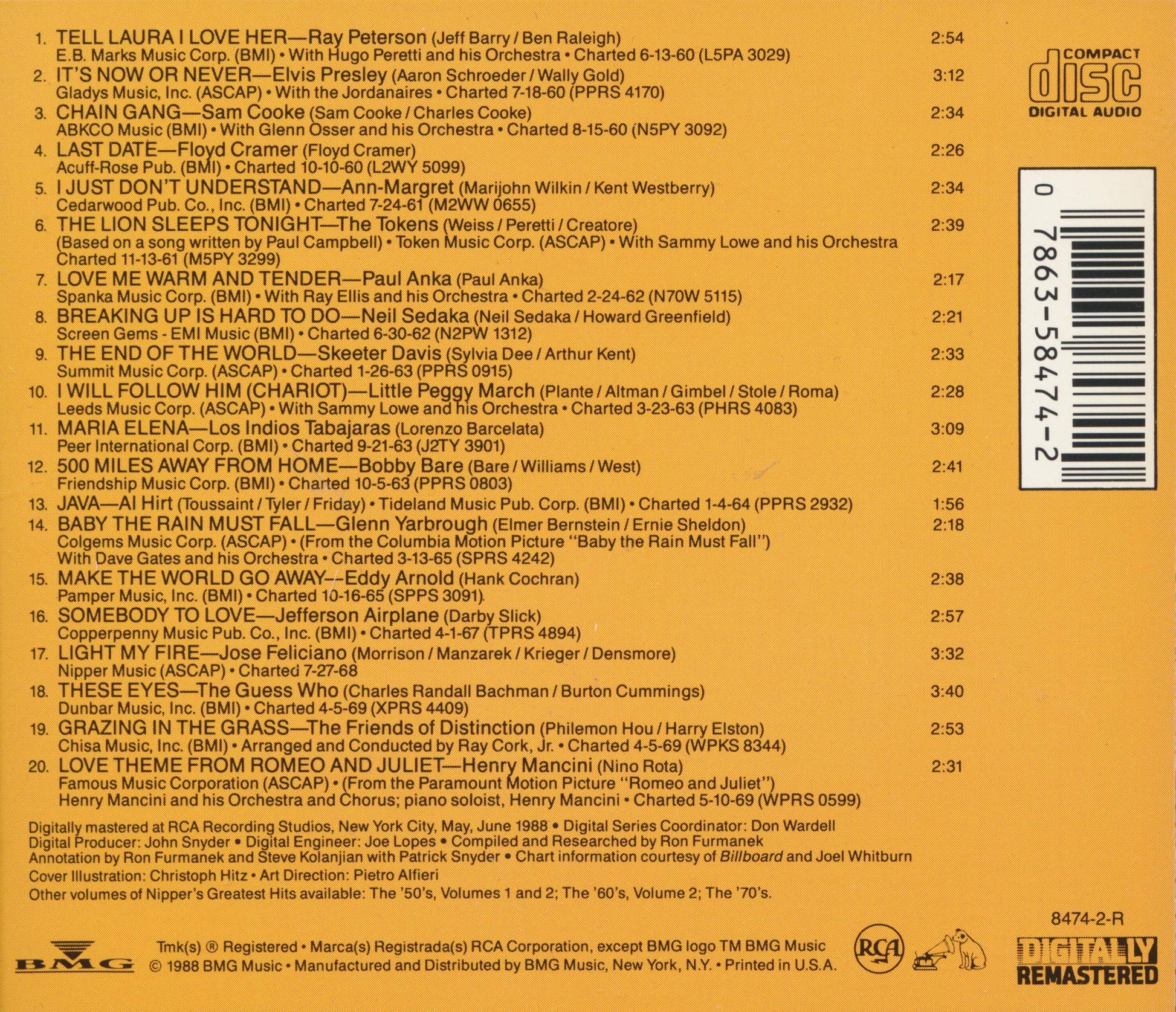 Nipper's Greatest Hits - The 60's Volume 1 used book depot