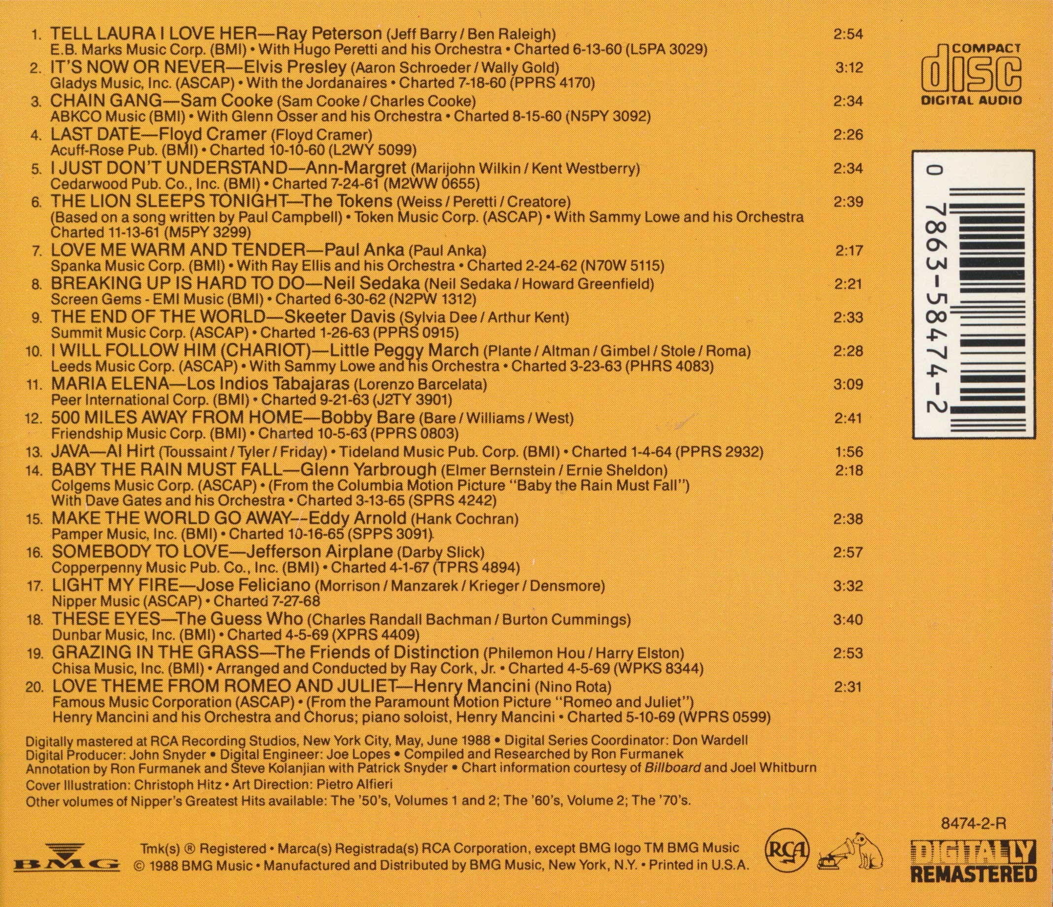 Nipper's Greatest Hits - The 60's Volume 1 used book depot