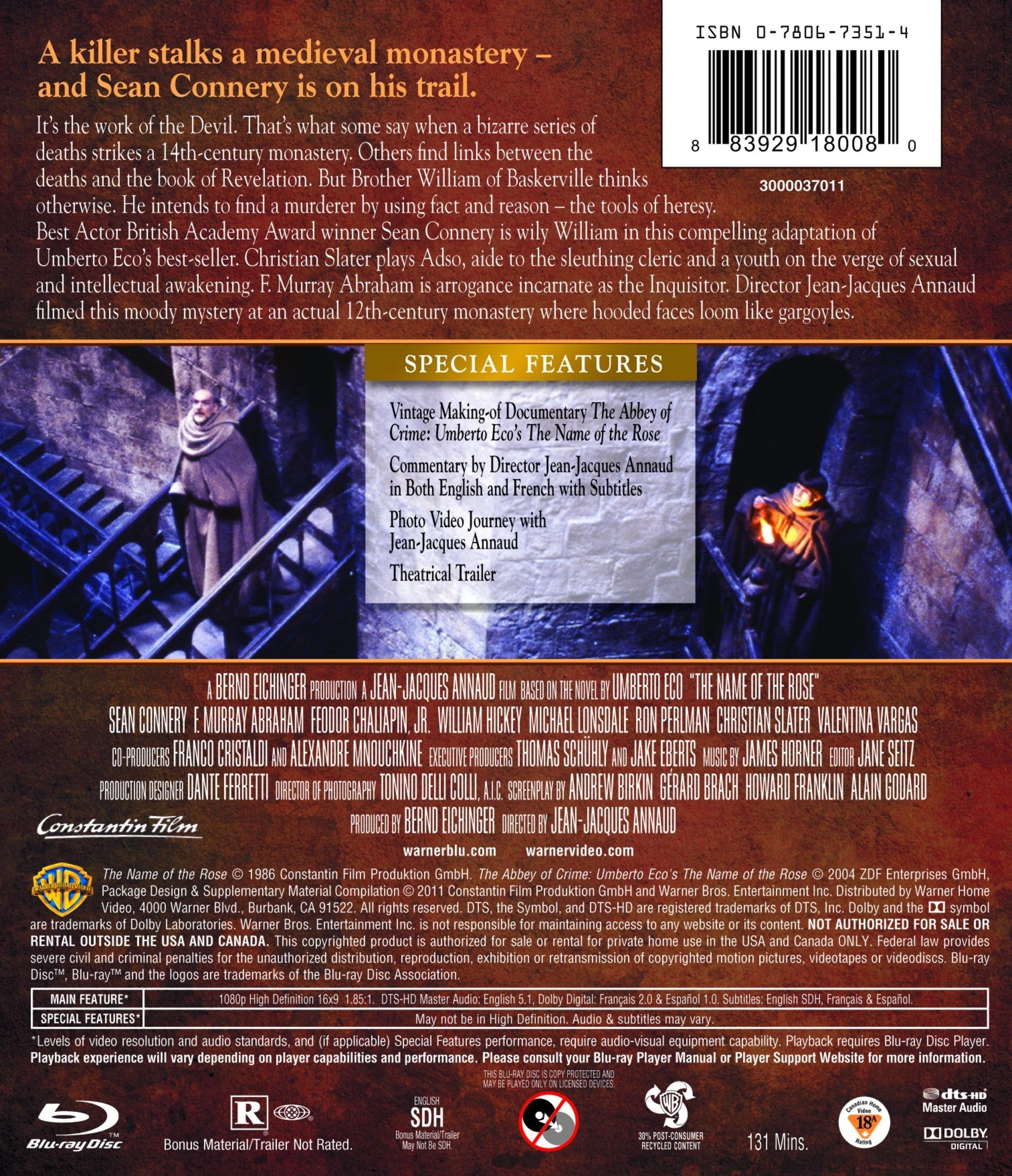 The Name of the Rose [Blu-ray] used book depot