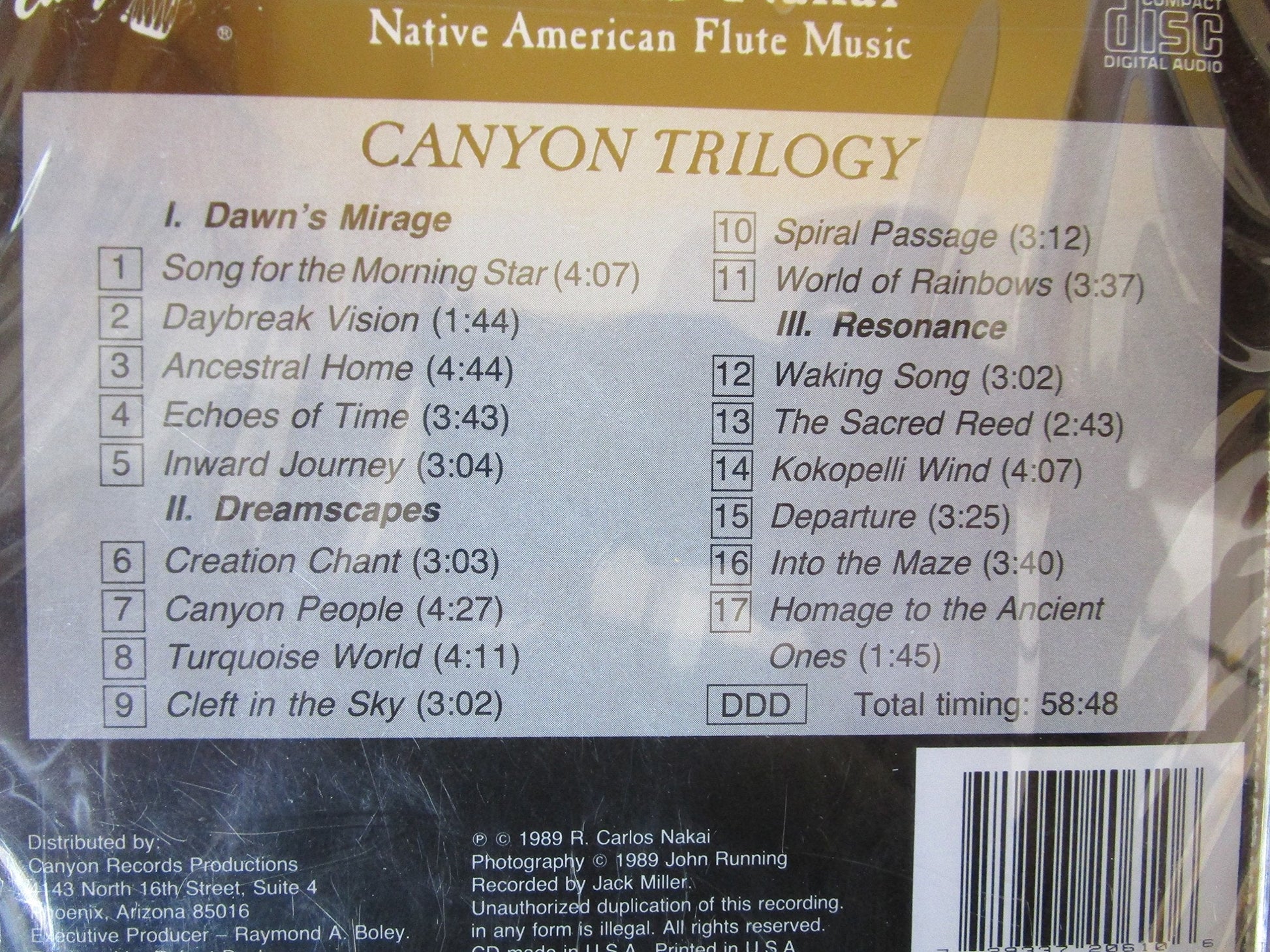 Canyon Trilogy: Native American Flute Music used book depot
