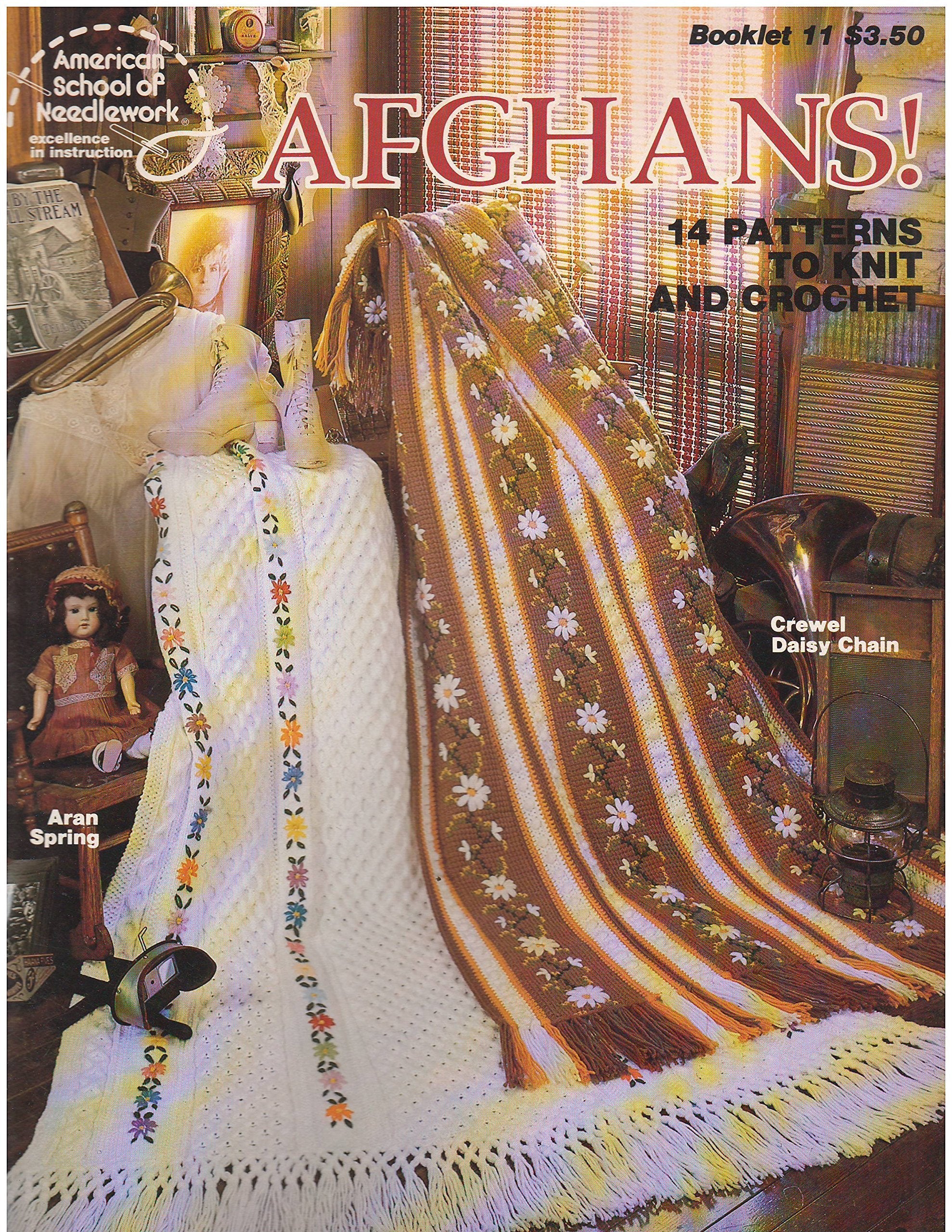 Afghans! 14 Patterns to Knit and Crochet (American School of Needlework, Booklet 11) used book depot