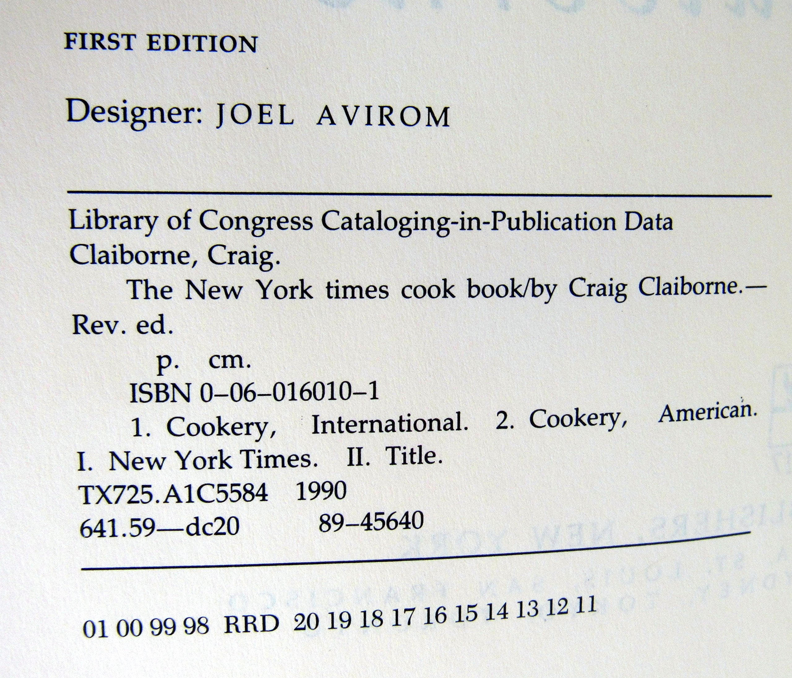 The New York Times Cook Book used book depot