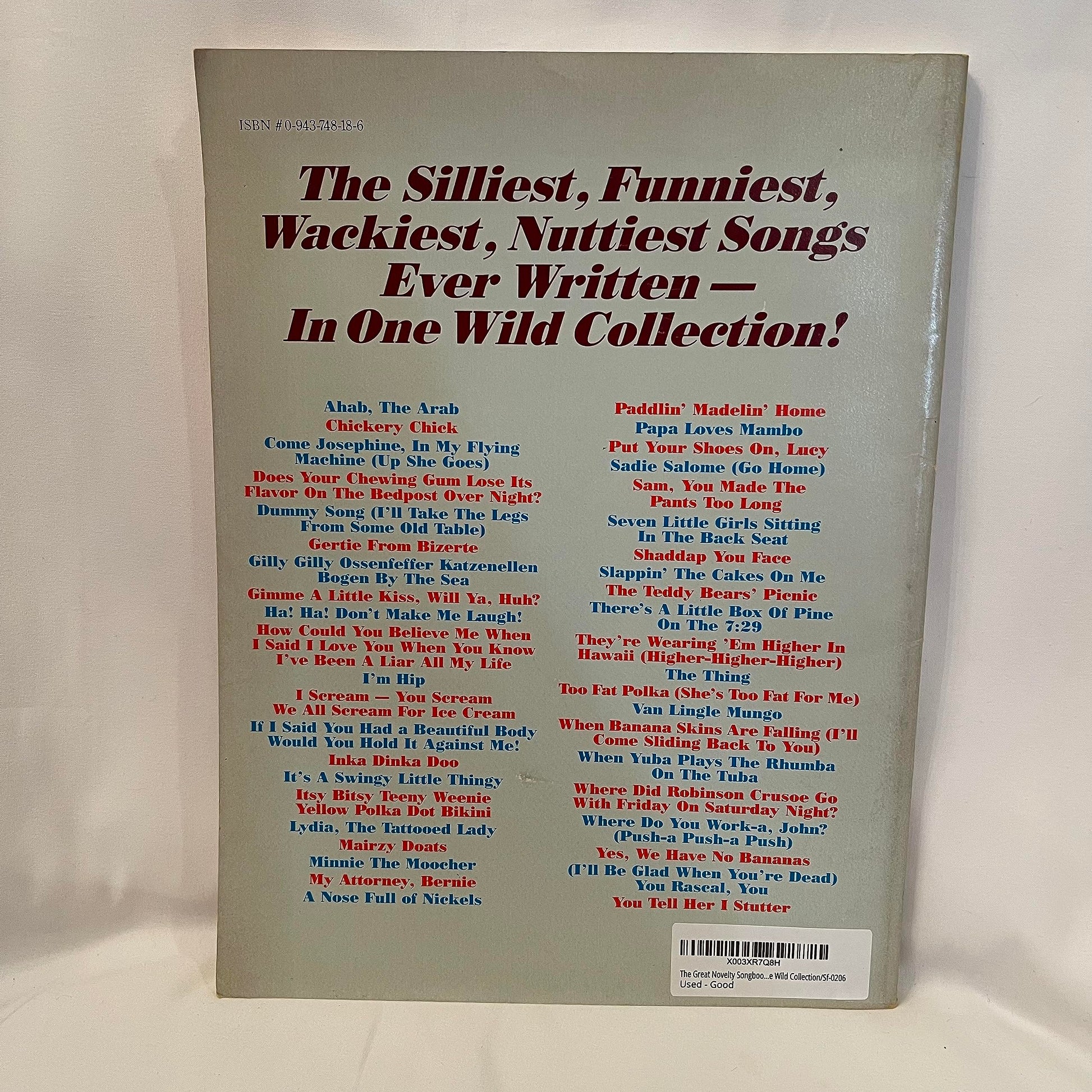 The Great Novelty Songbook: The Silliest, Funniest, Wackiest, Nuttiest Songs Ever Written in One Wild Collection/Sf-0206 used book depot